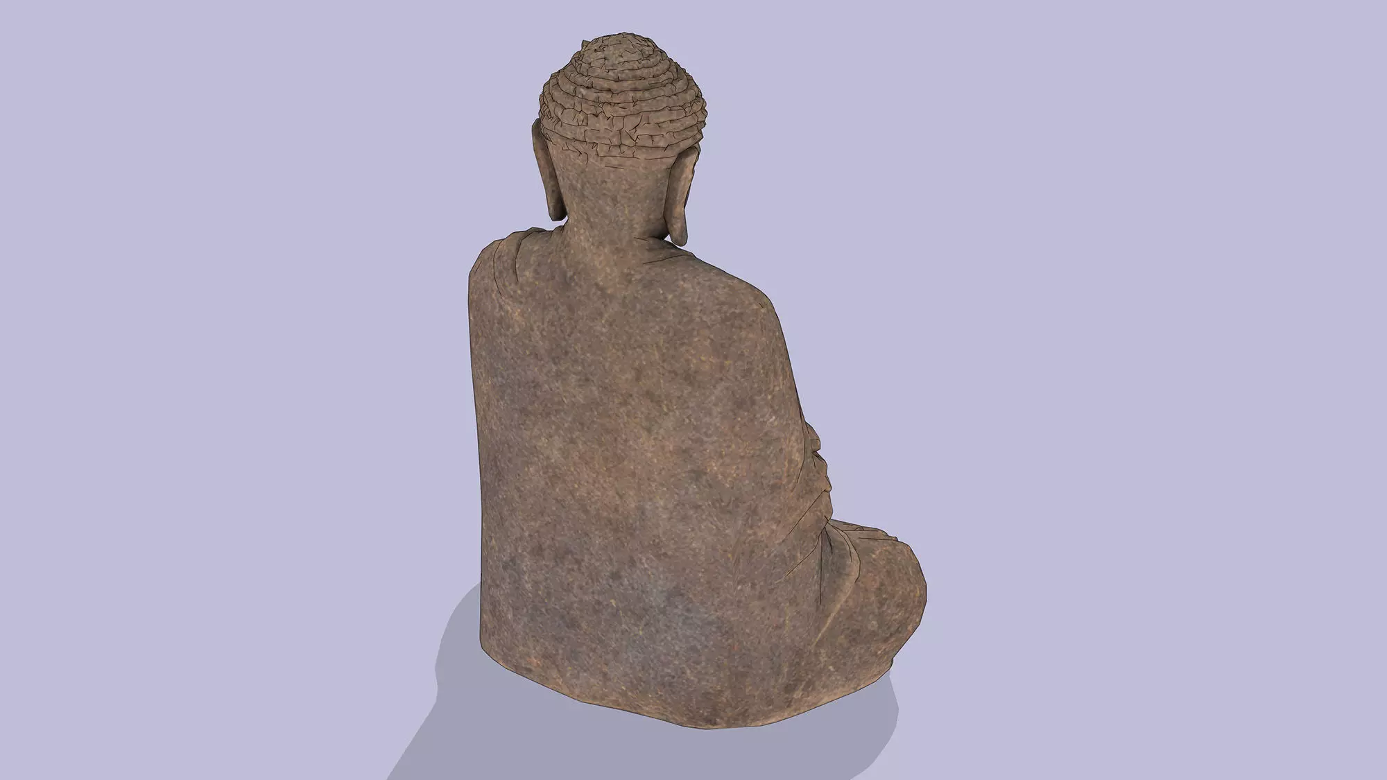 Traditional Stone Buddha Statue Low-poly 3D model_5