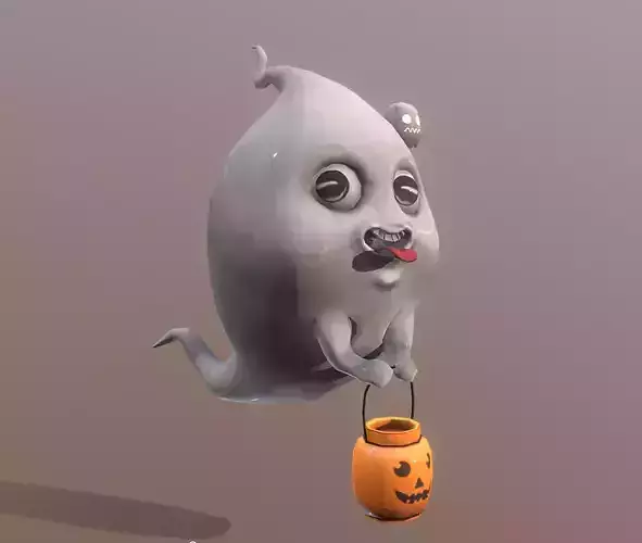 LITTLE FUNNY GHOST Scary Smeark Fbx Pbr Animated