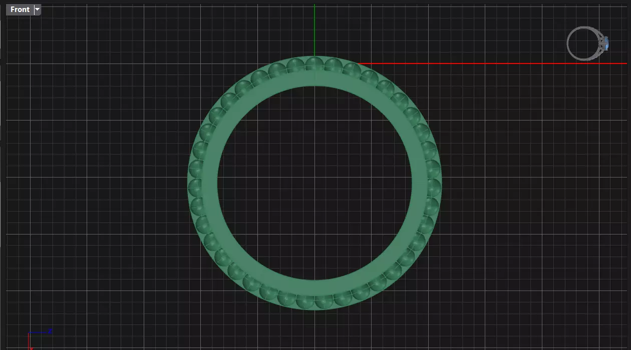 Channel Set Radiant Square eternity ring w bead N05 3036CT EU54 3D print model_7