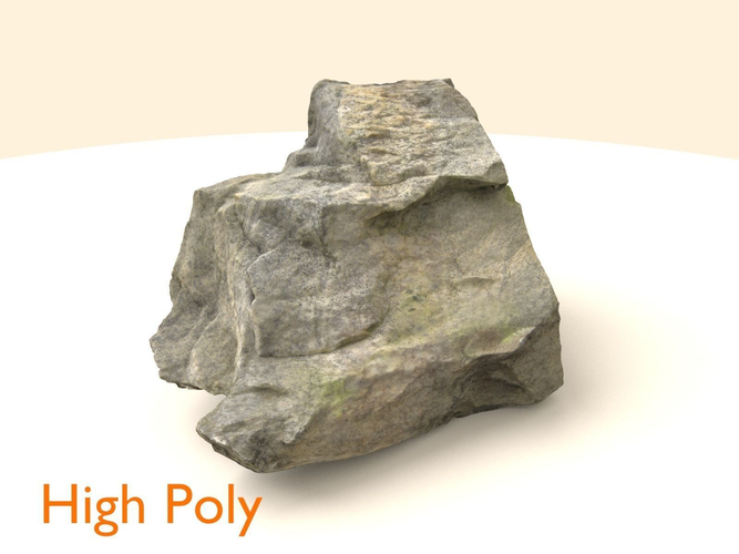 Generic Scanned Stone Low-poly 3D model