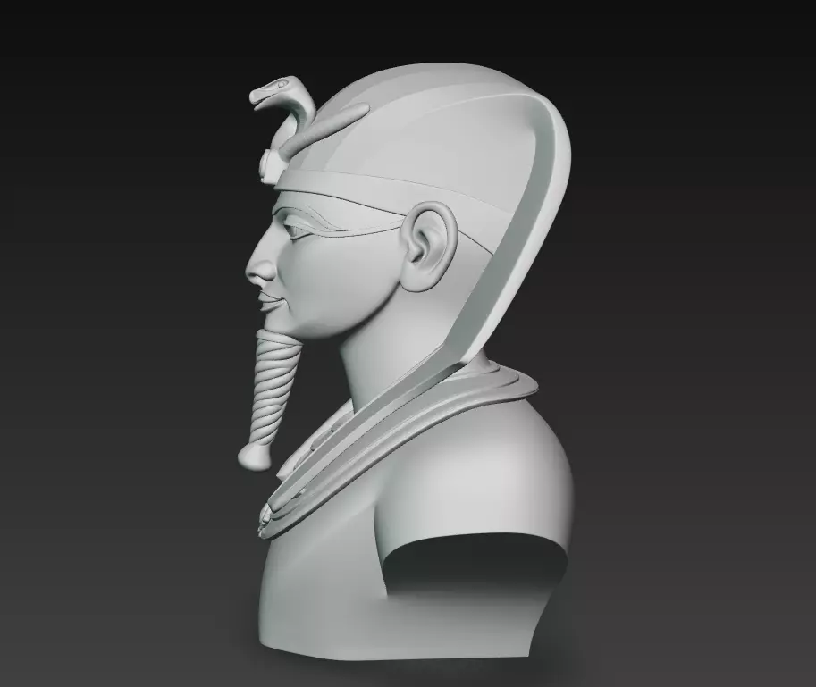 Golden Pharaoh Tutankhamun - Regal Egyptian Bust 3D Model 3D print model_8