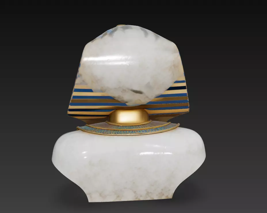 Golden Pharaoh Tutankhamun - Regal Egyptian Bust 3D Model 3D print model_4