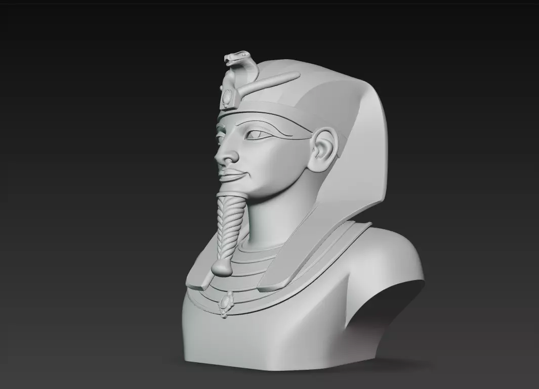 Golden Pharaoh Tutankhamun - Regal Egyptian Bust 3D Model 3D print model_7