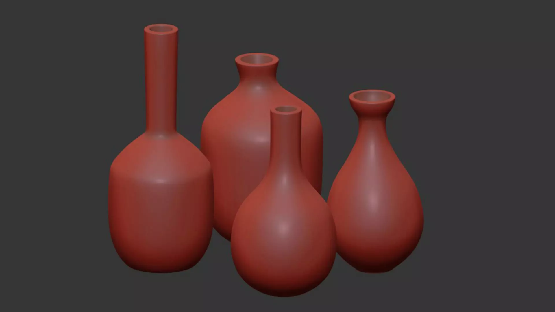 Beige and black ceramic vases 3D model_6