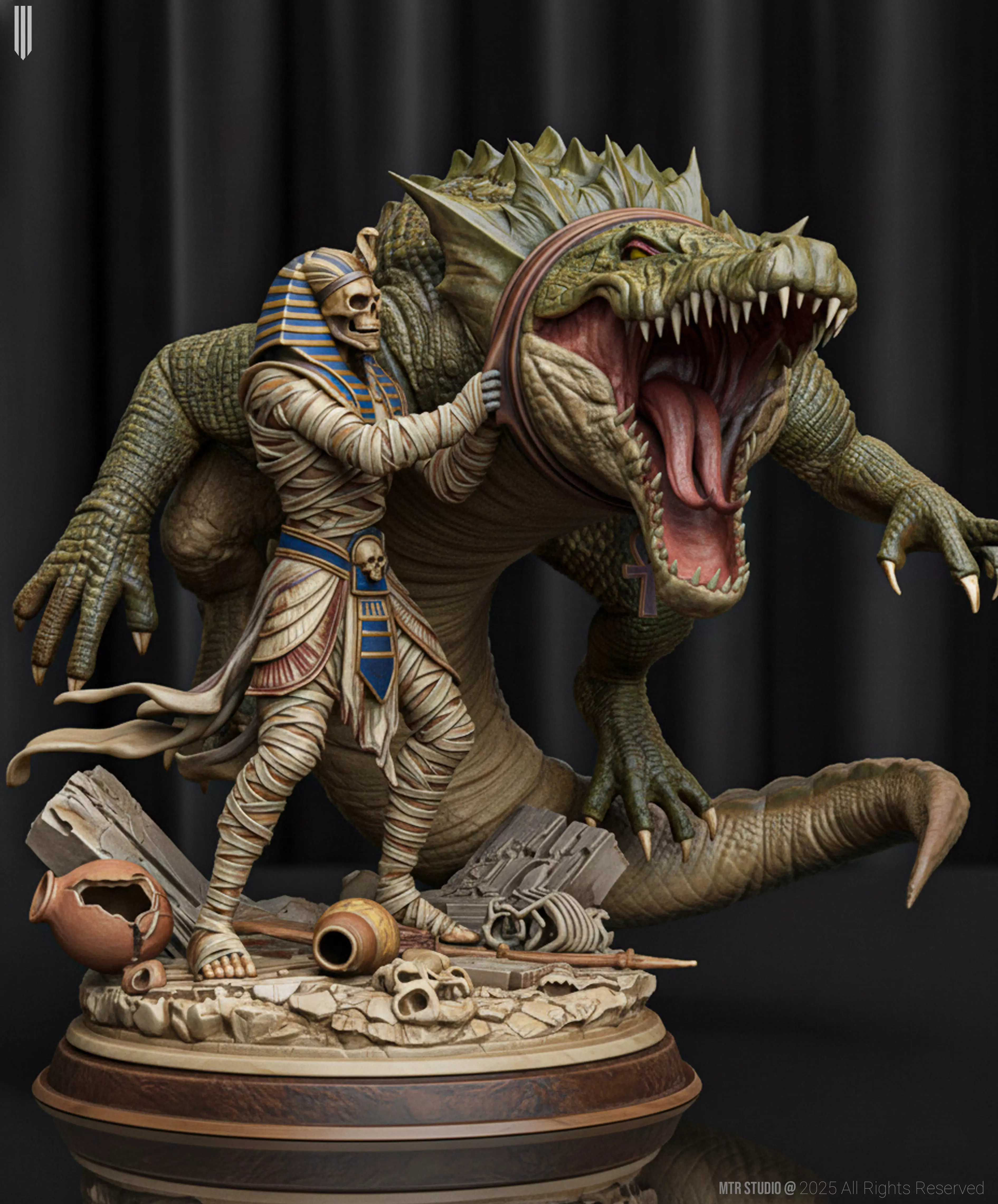 Epic Egyptian Mummy Warrior Sobek Monster 3D print model_7