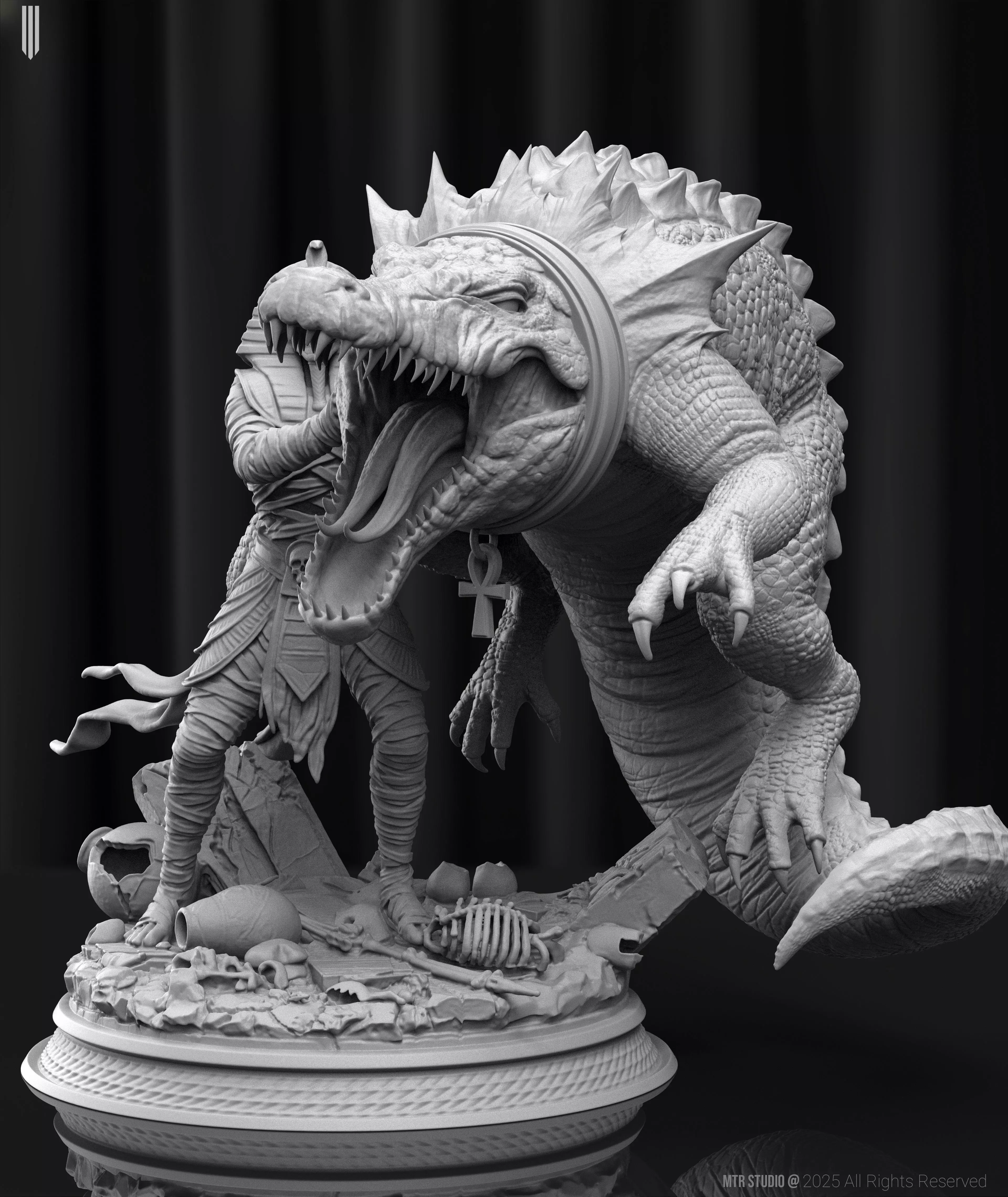 Epic Egyptian Mummy Warrior Sobek Monster 3D print model_2