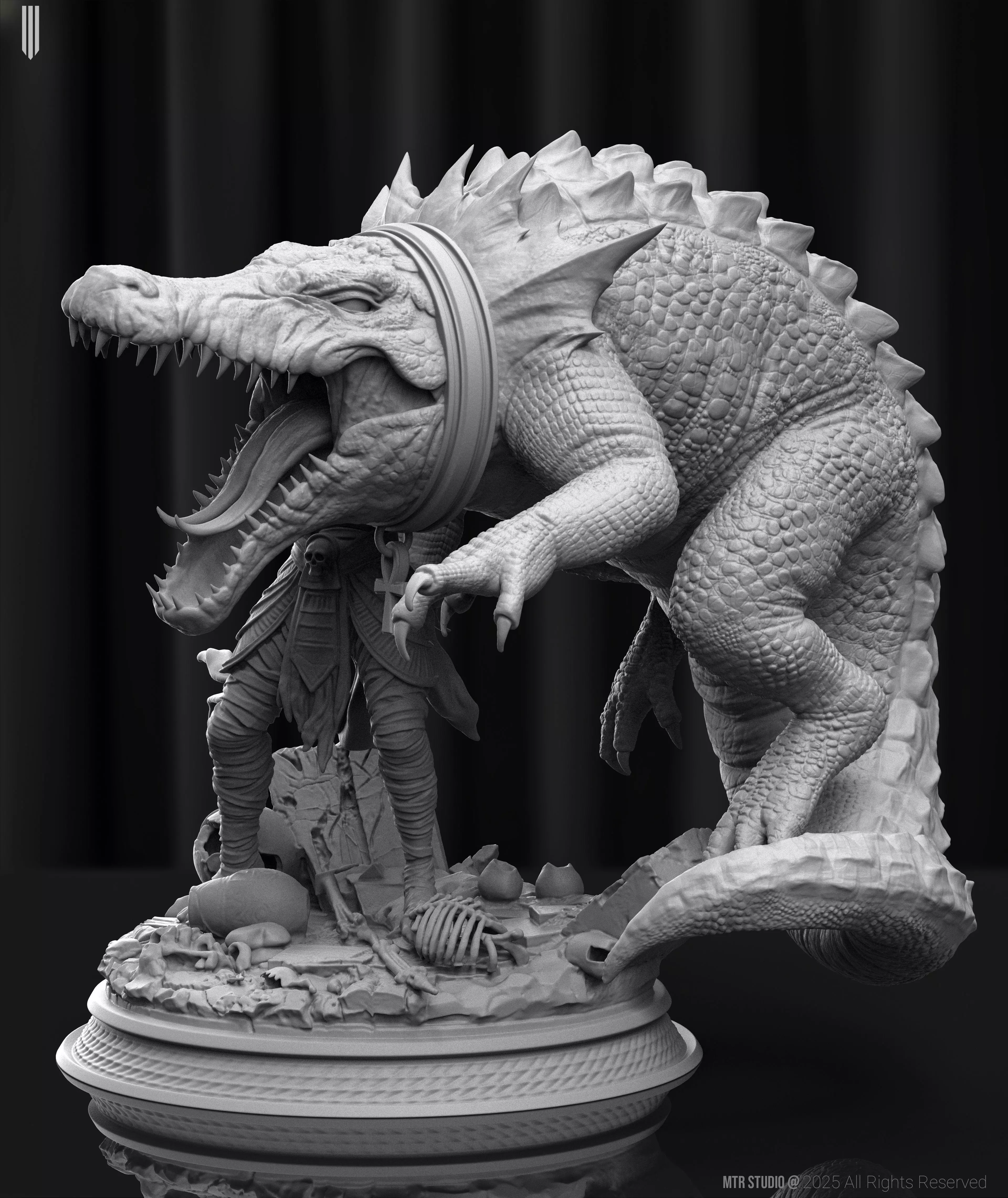 Epic Egyptian Mummy Warrior Sobek Monster 3D print model_0