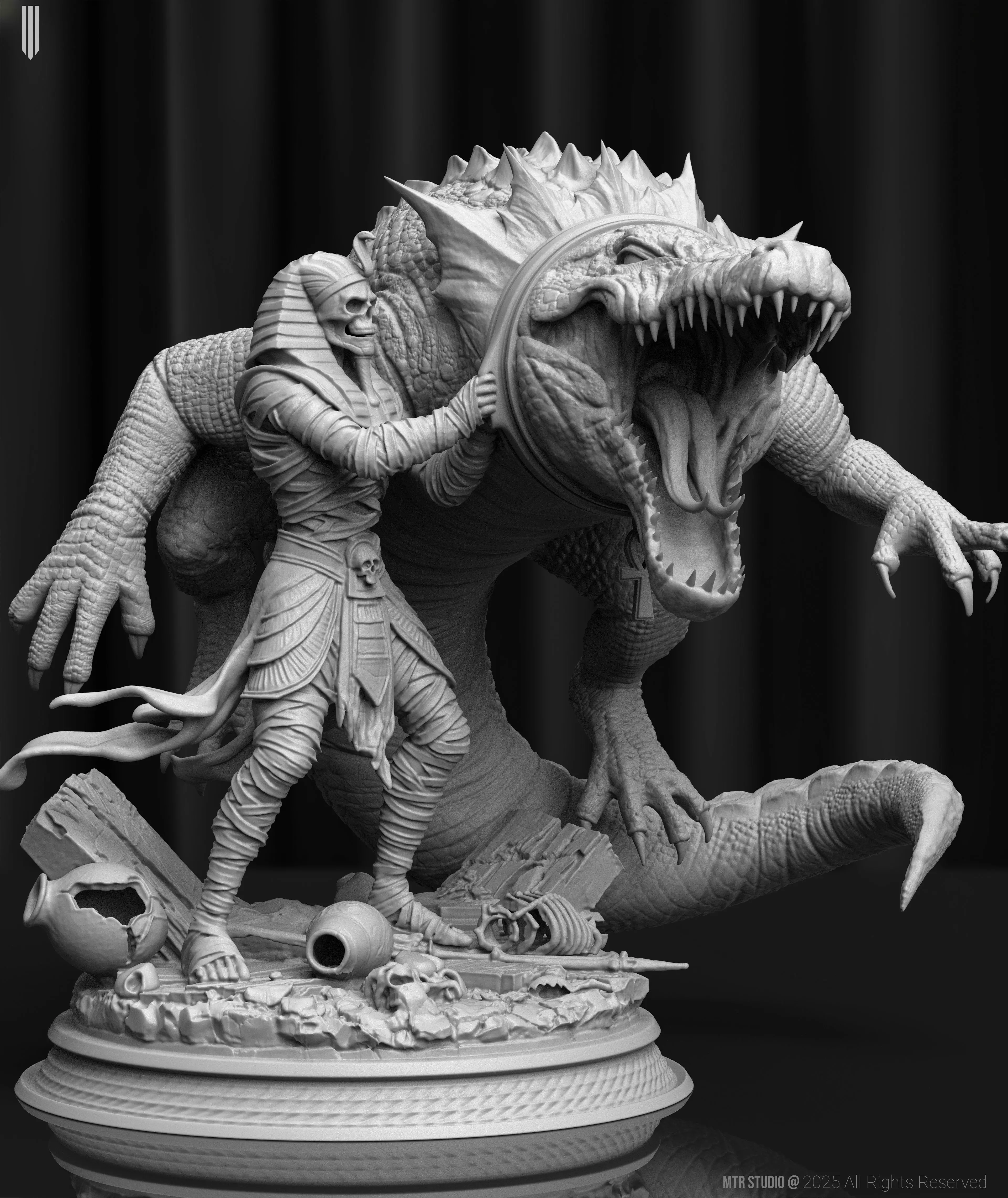 Epic Egyptian Mummy Warrior Sobek Monster 3D print model_3