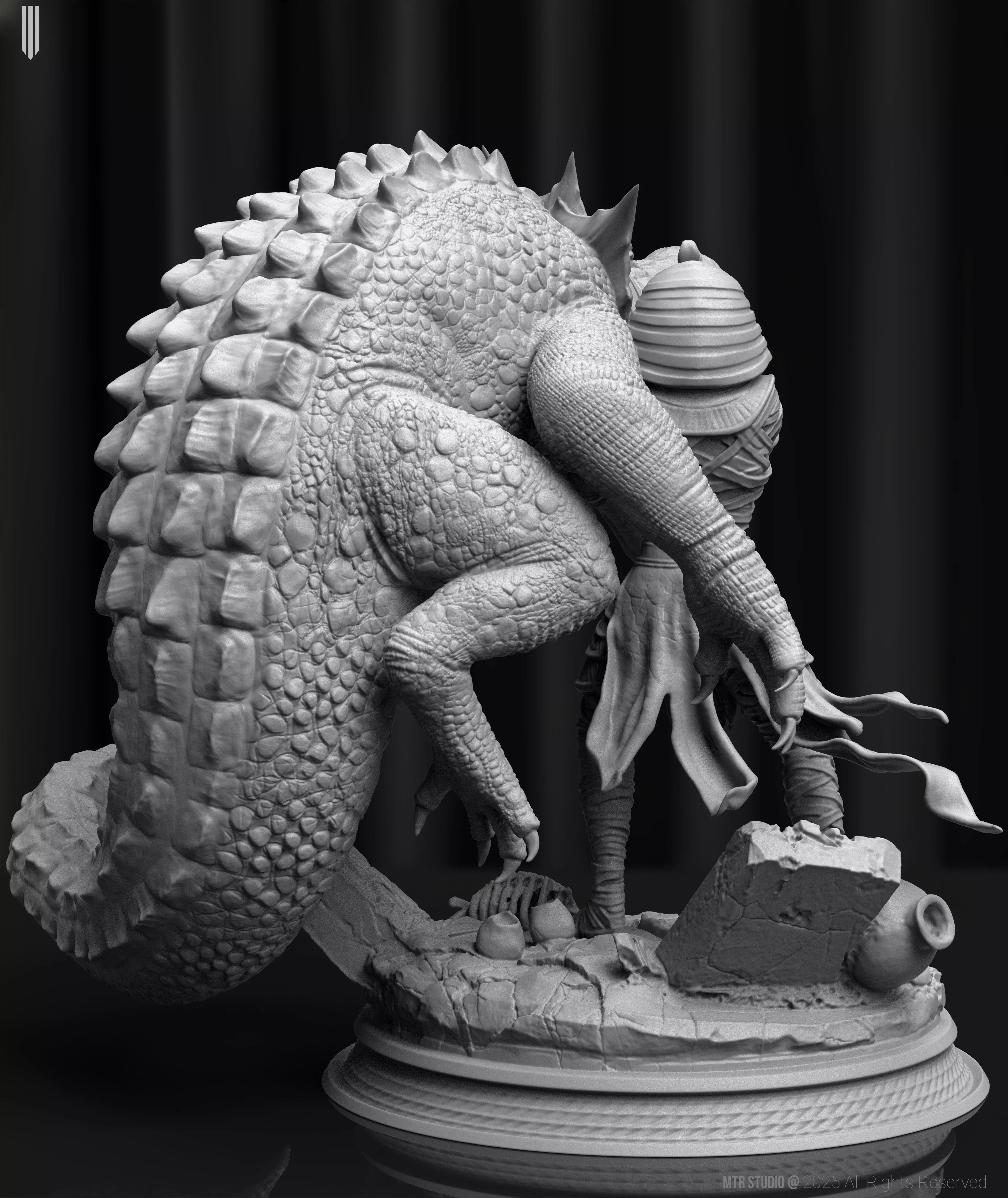 Epic Egyptian Mummy Warrior Sobek Monster 3D print model_6