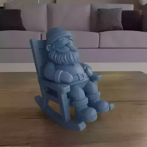 Sleeping Santa in Rocking Chair 3D Print STL File
