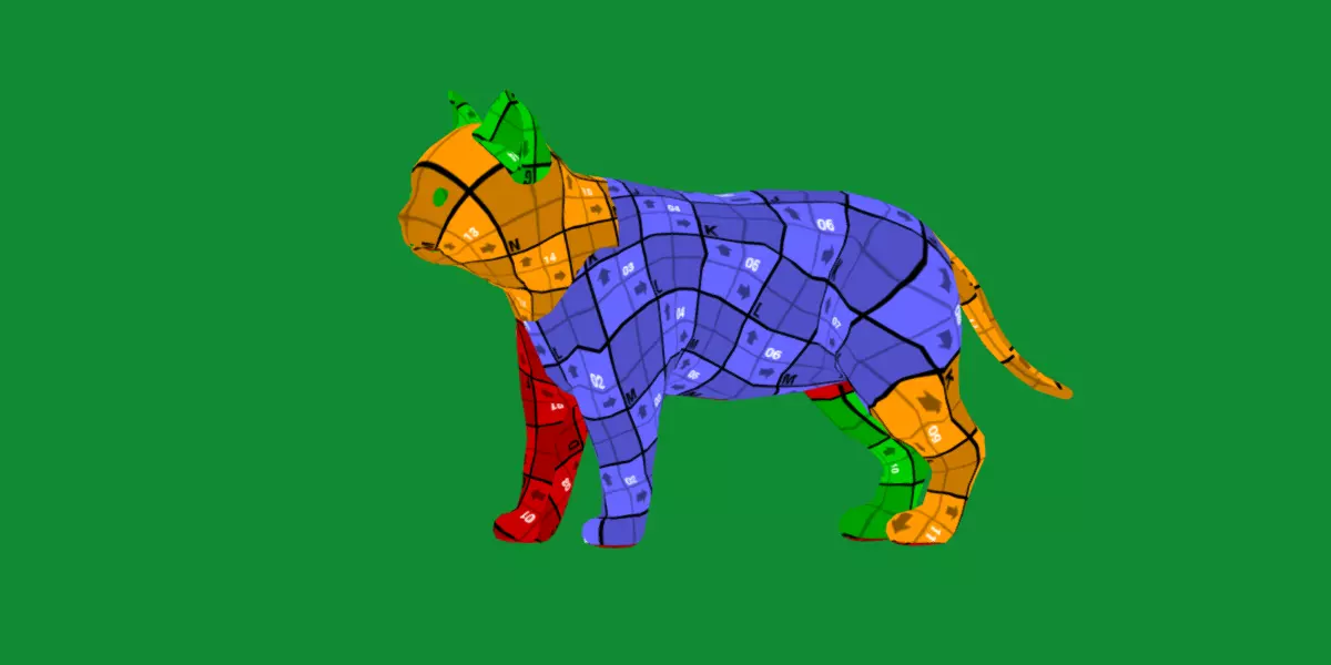 Calico Kitten Cat Free low-poly 3D model_3