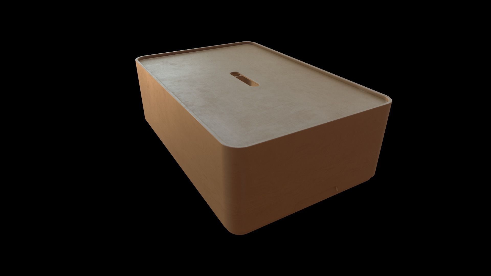 Wooden Storage Box Low-poly 3D model_2