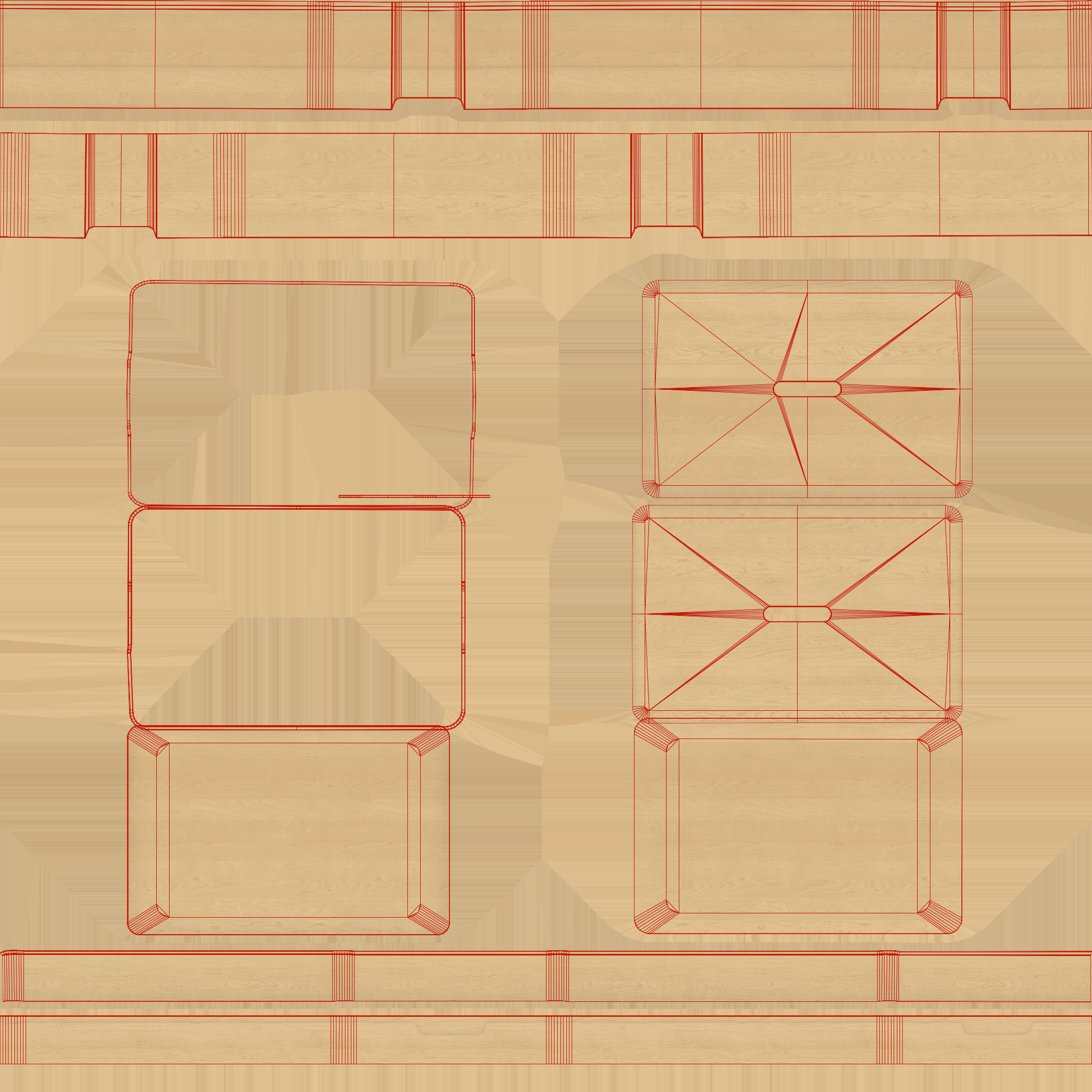 Wooden Storage Box Low-poly 3D model_3