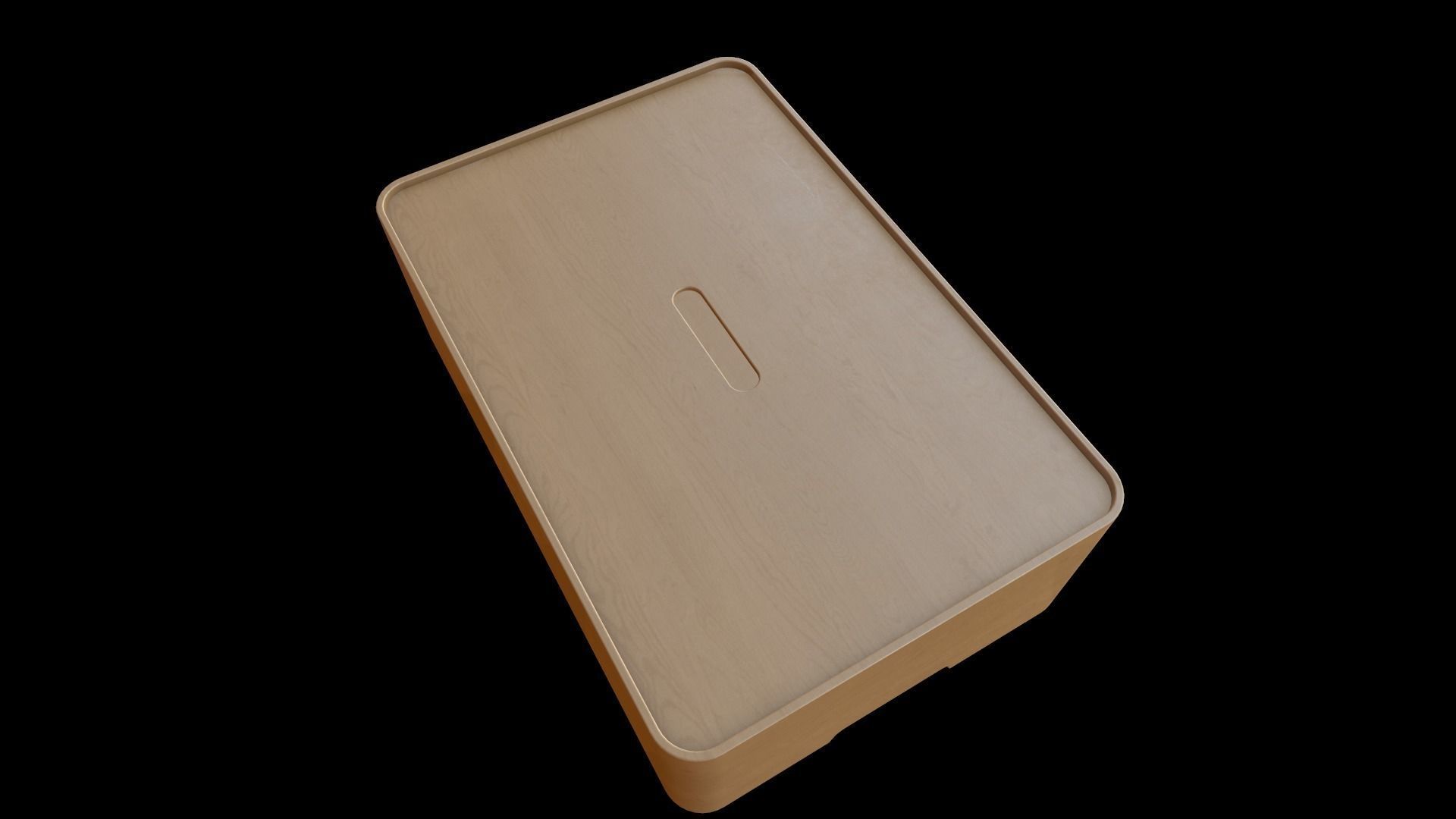 Wooden Storage Box Low-poly 3D model_1