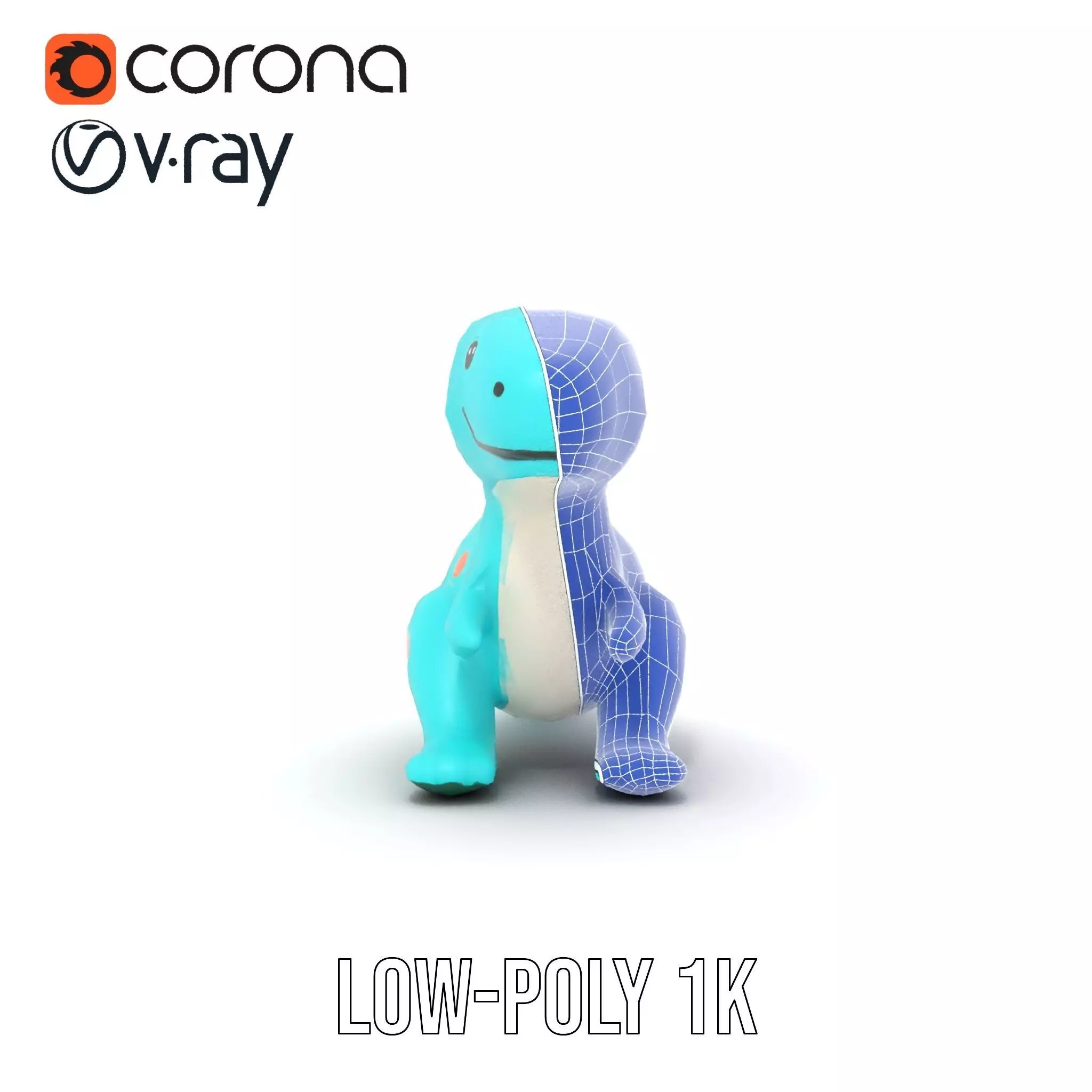 Spotted Teal Dinosaur model pack Low-poly 3D model_24