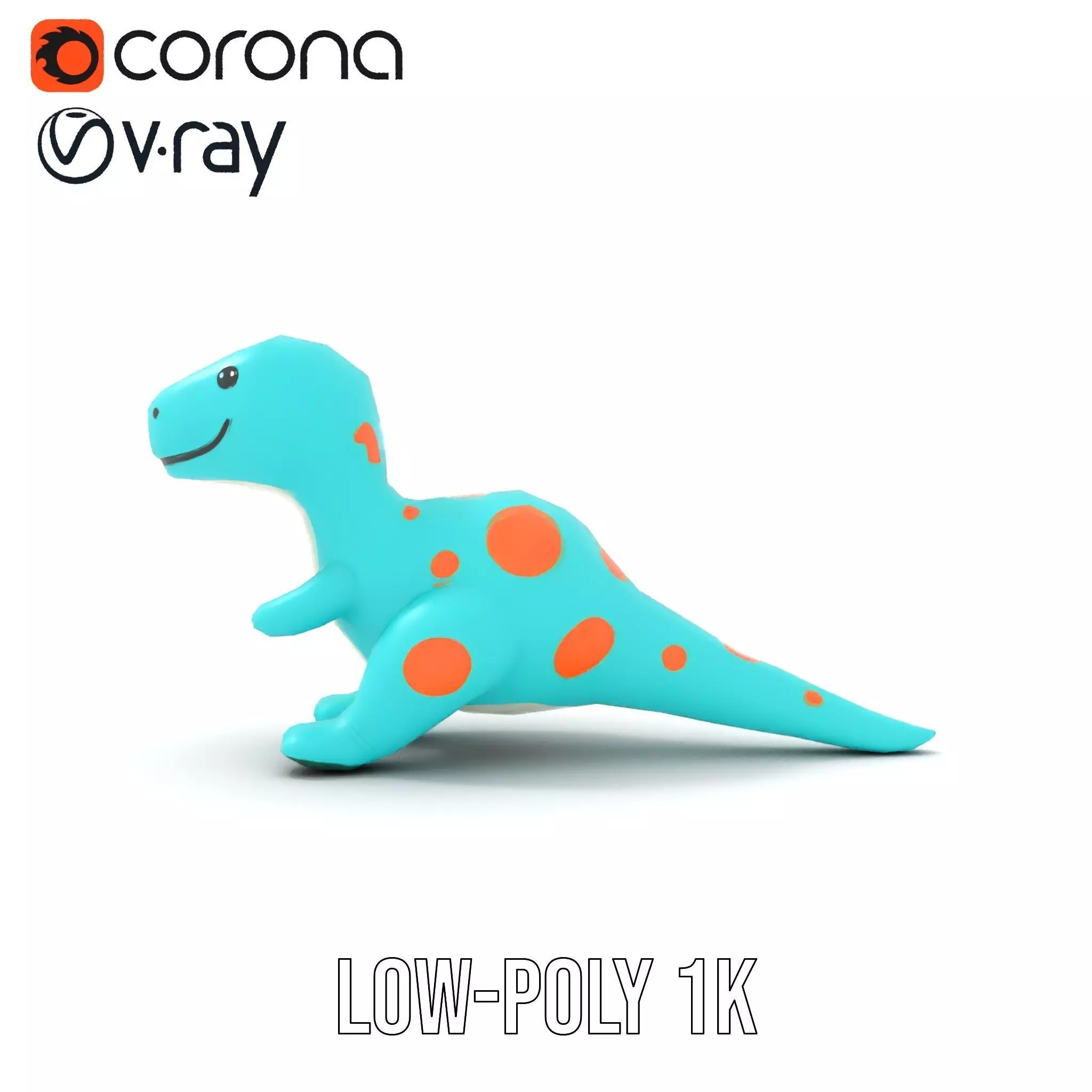Spotted Teal Dinosaur model pack Low-poly 3D model_33