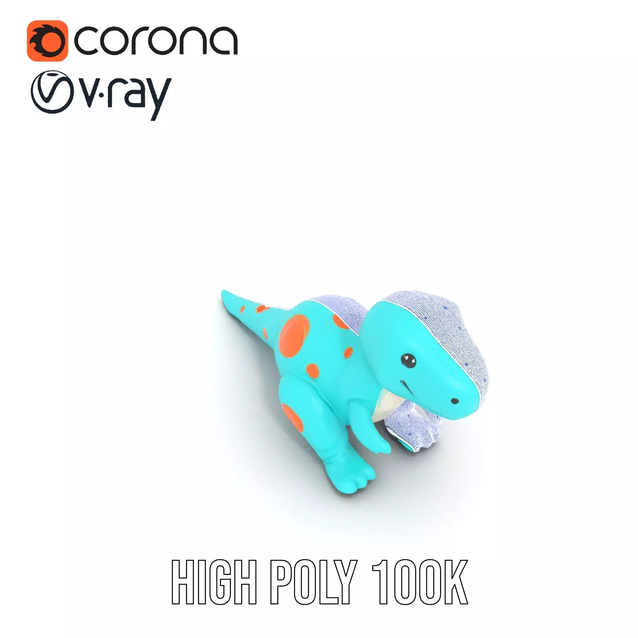 Spotted Teal Dinosaur model pack Low-poly 3D model_35