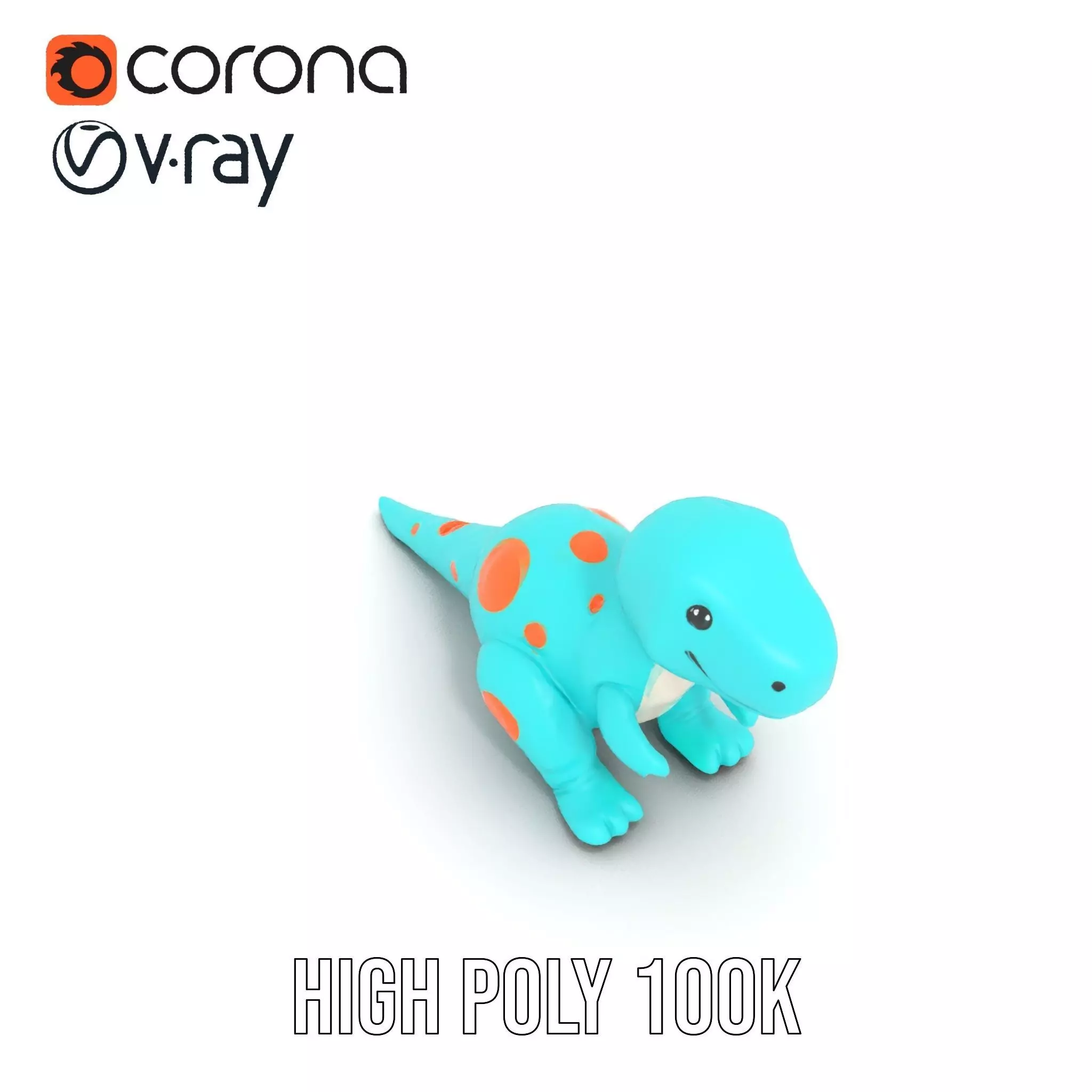 Spotted Teal Dinosaur model pack Low-poly 3D model_31