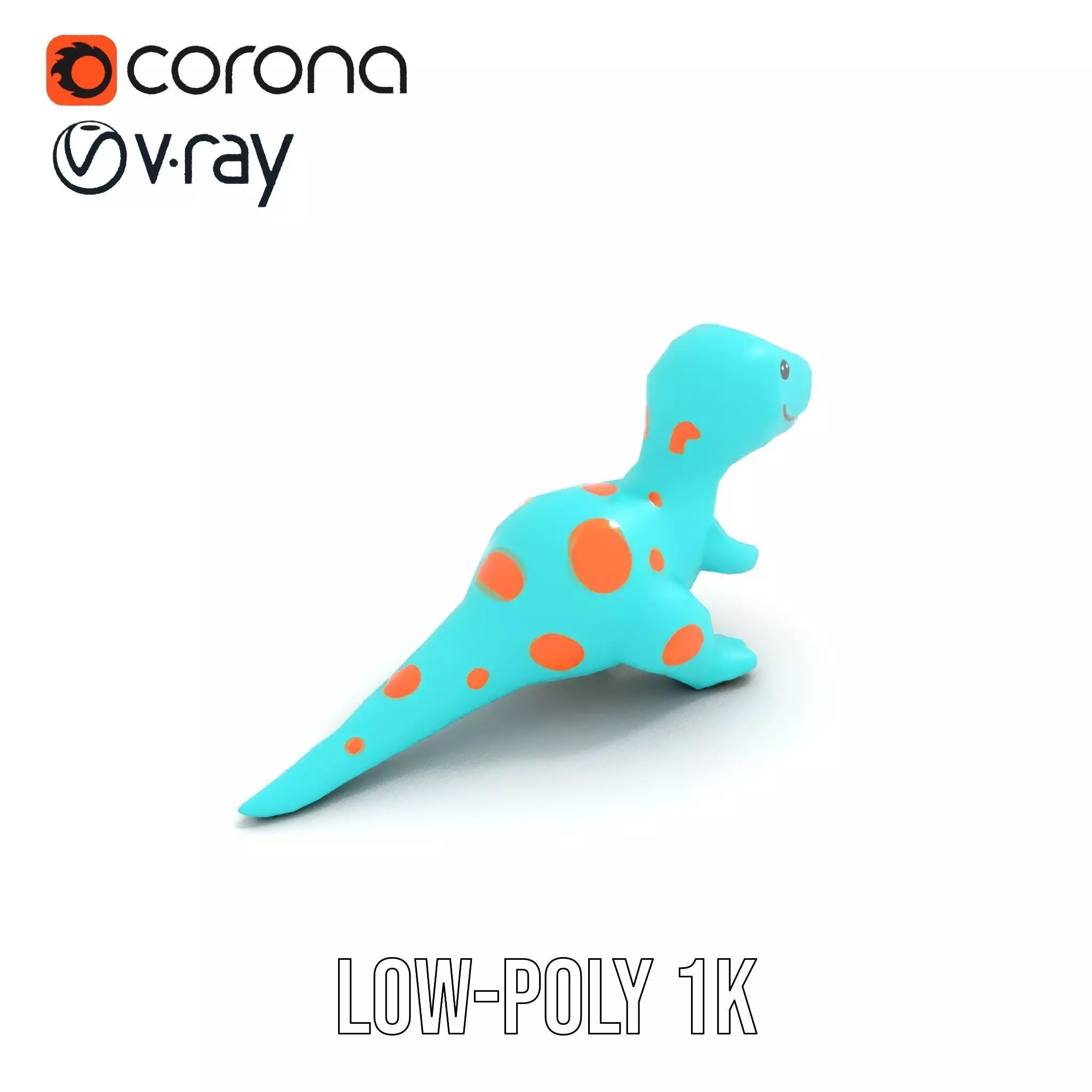Spotted Teal Dinosaur model pack Low-poly 3D model_21