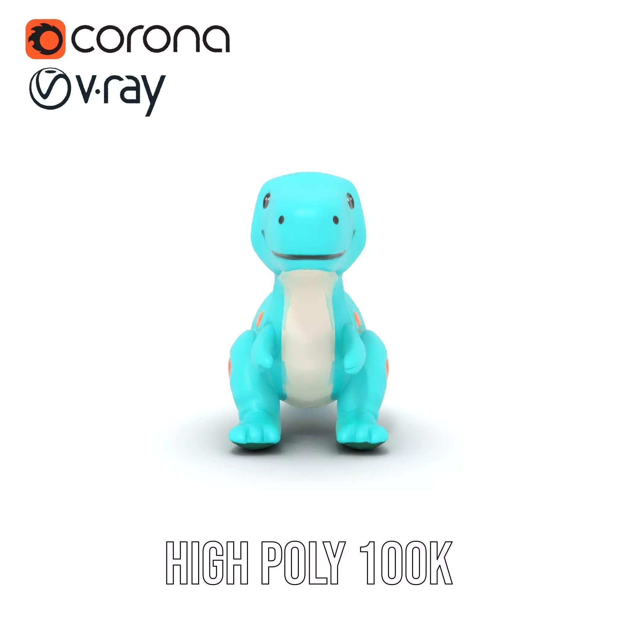 Spotted Teal Dinosaur model pack Low-poly 3D model_22