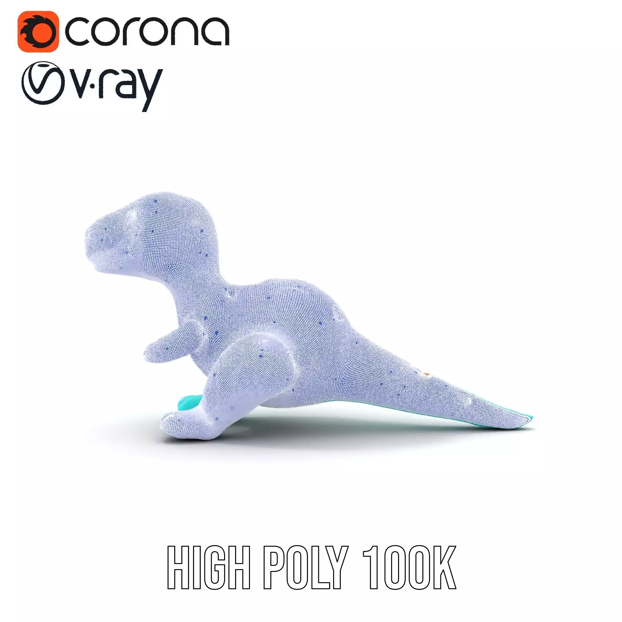 Spotted Teal Dinosaur model pack Low-poly 3D model_14