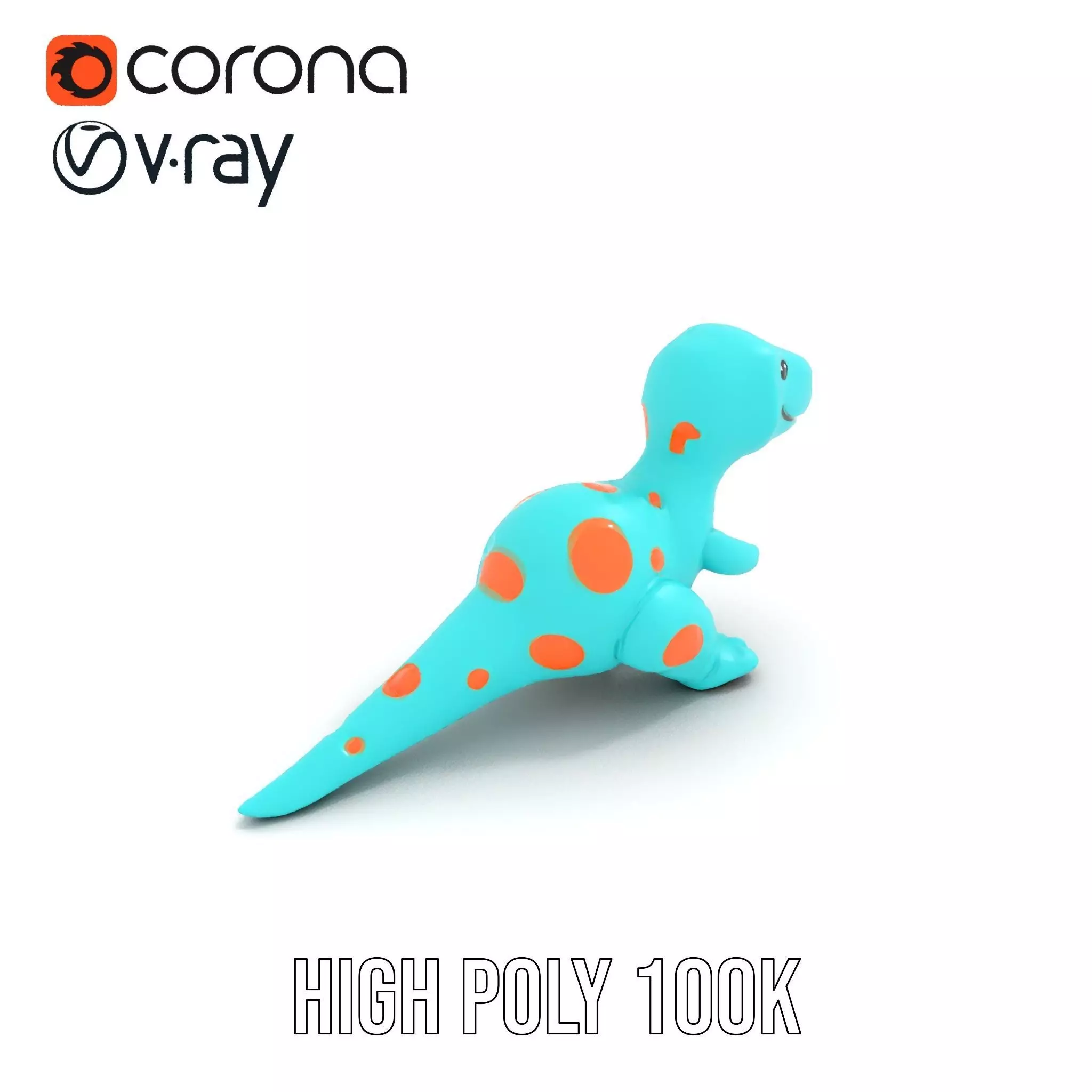 Spotted Teal Dinosaur model pack Low-poly 3D model_34