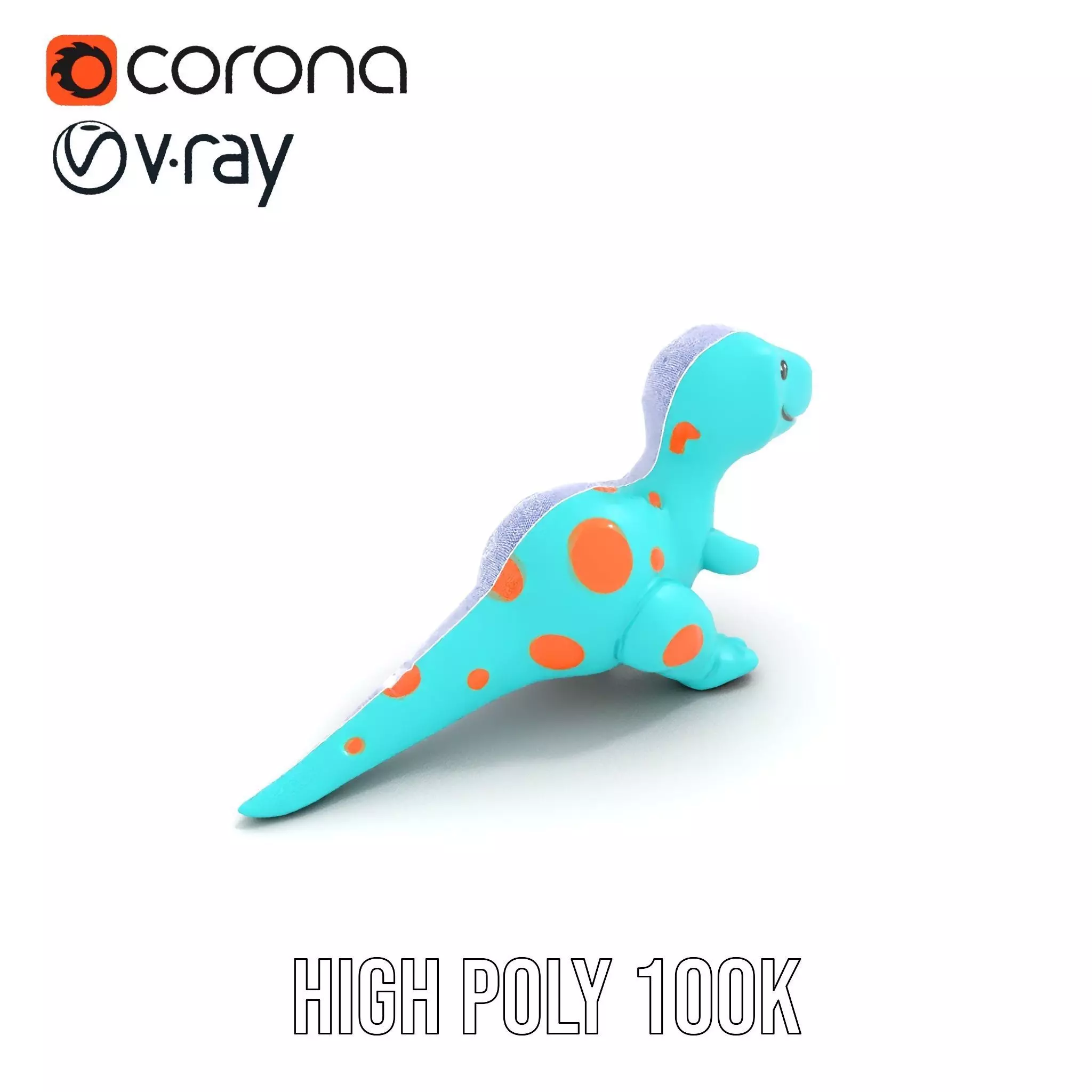 Spotted Teal Dinosaur model pack Low-poly 3D model_25