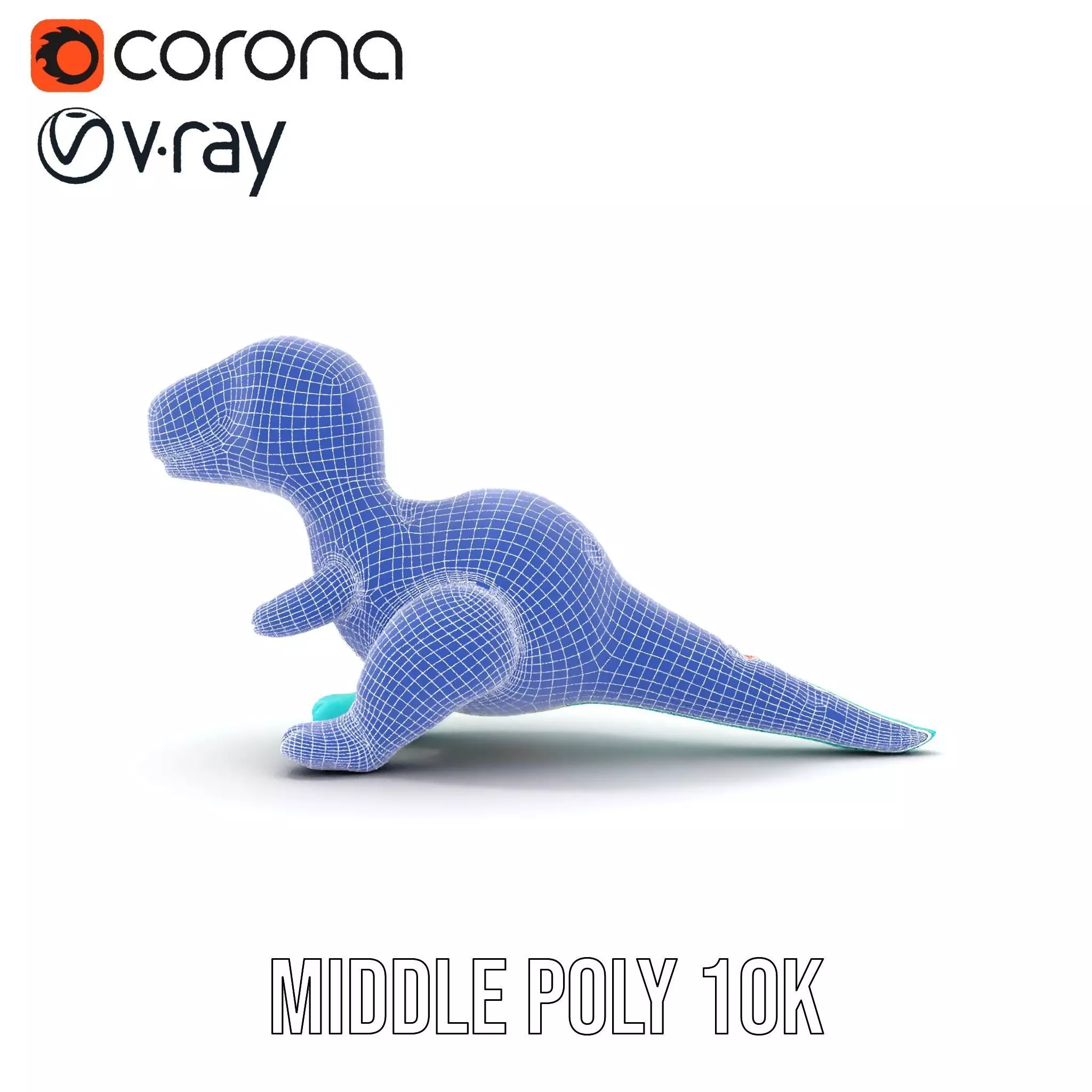 Spotted Teal Dinosaur model pack Low-poly 3D model_12
