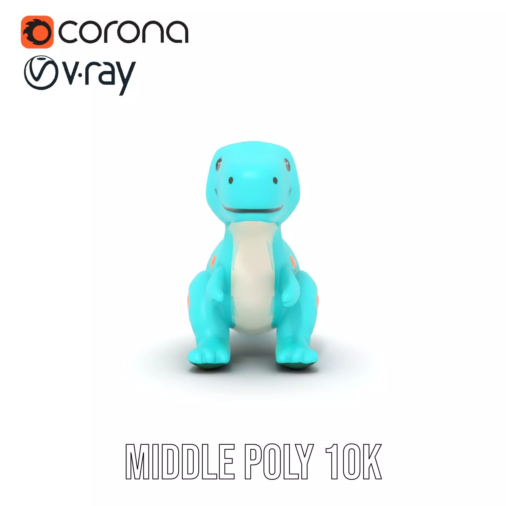 Spotted Teal Dinosaur model pack Low-poly 3D model_15