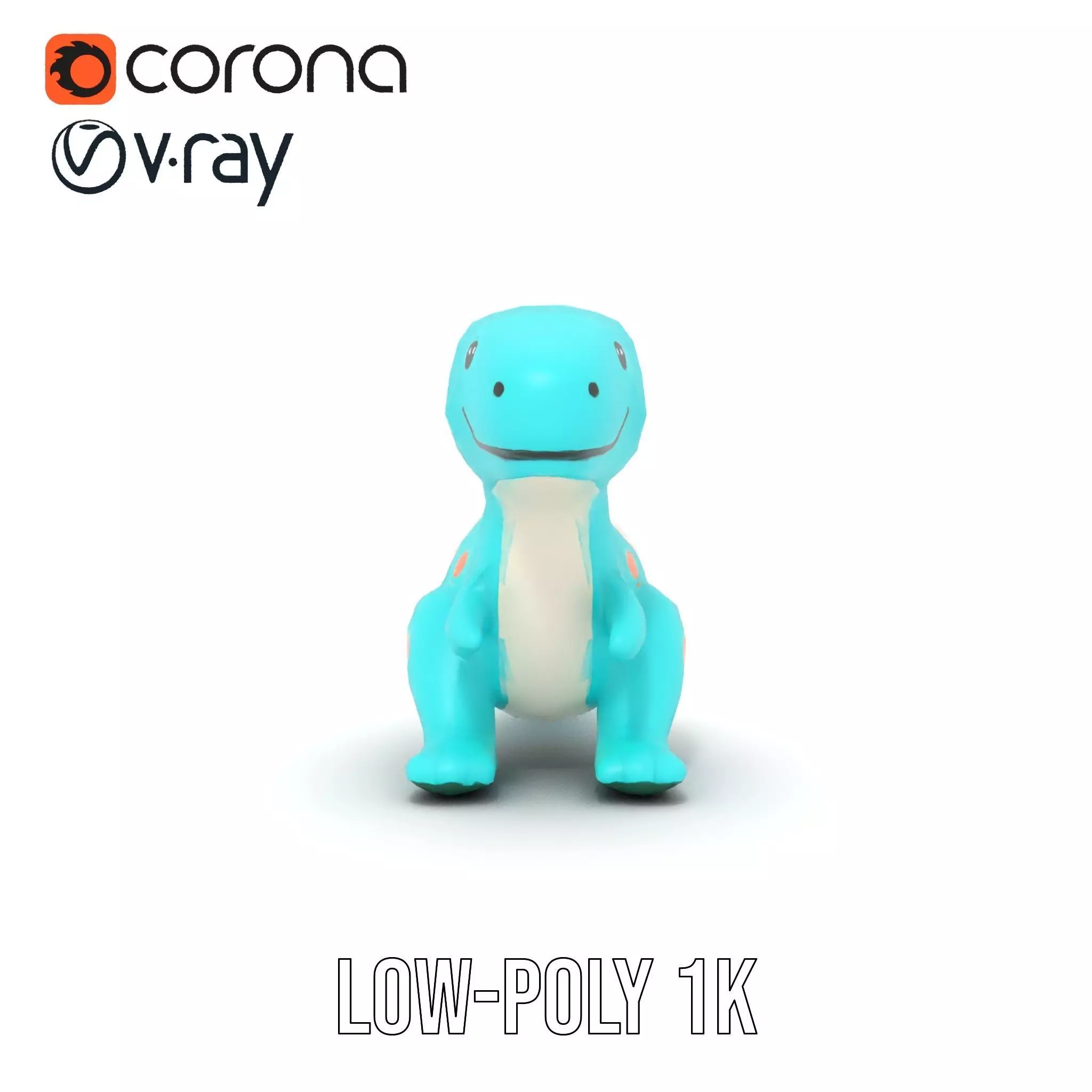 Spotted Teal Dinosaur model pack Low-poly 3D model_10