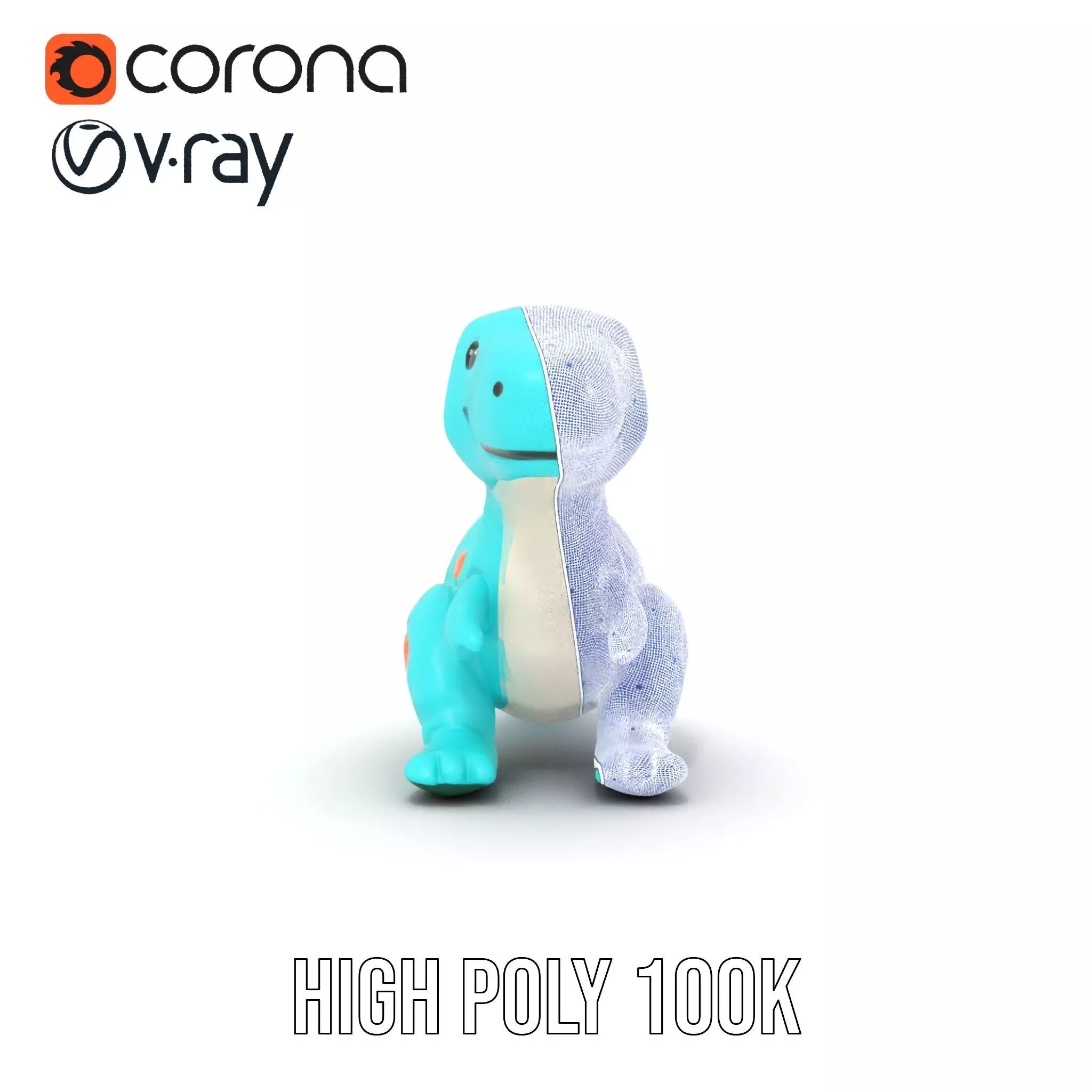 Spotted Teal Dinosaur model pack Low-poly 3D model_28