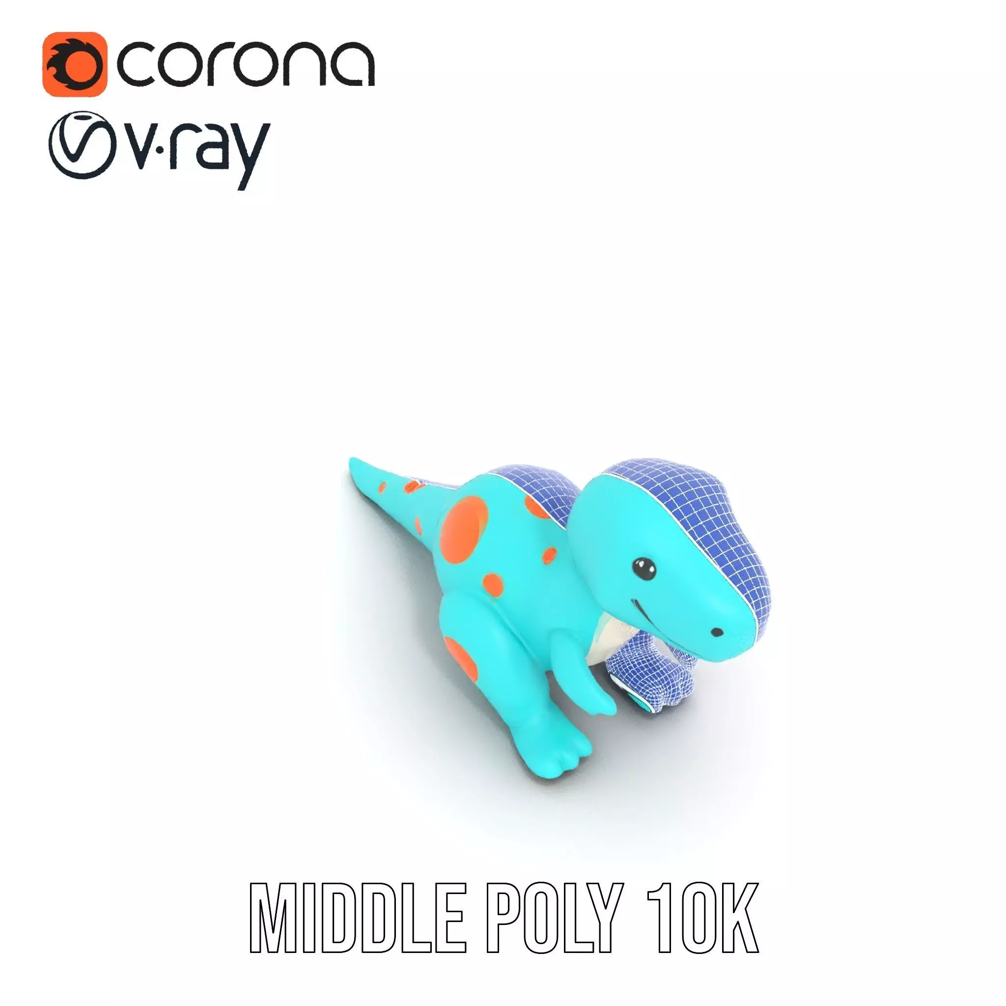 Spotted Teal Dinosaur model pack Low-poly 3D model_23