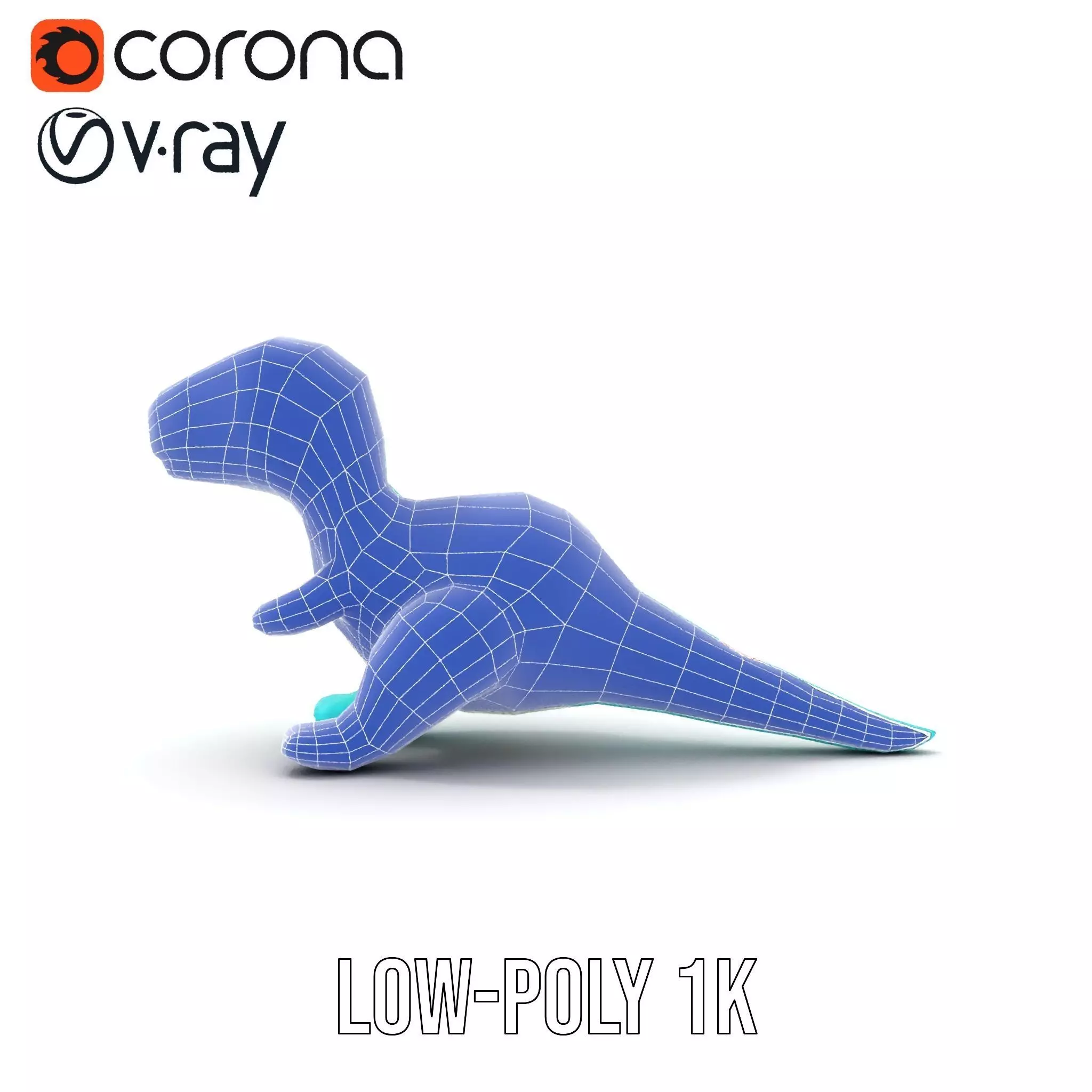 Spotted Teal Dinosaur model pack Low-poly 3D model_19