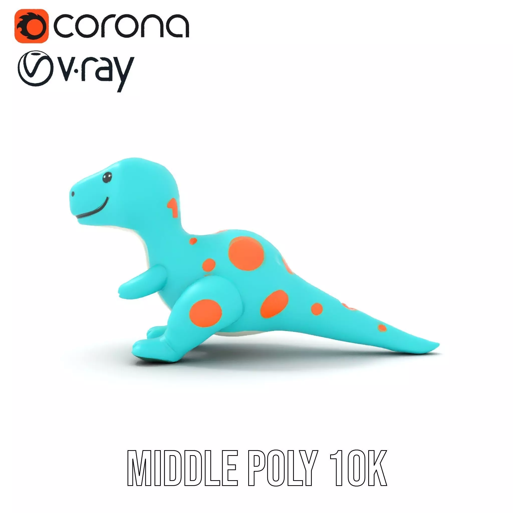 Spotted Teal Dinosaur model pack Low-poly 3D model_7
