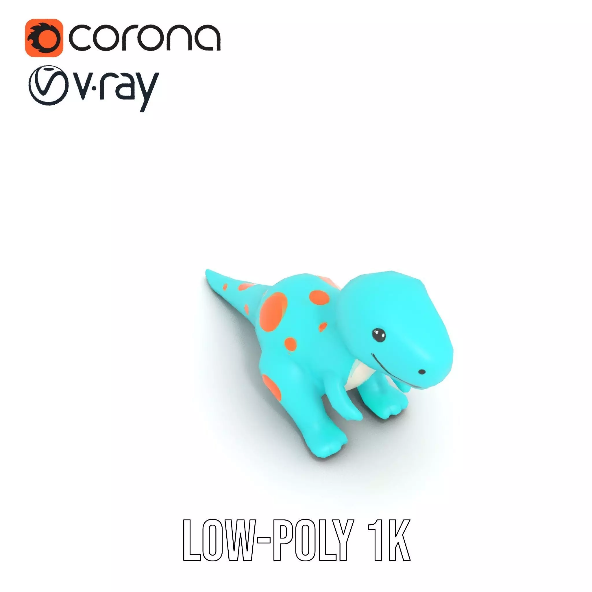 Spotted Teal Dinosaur model pack Low-poly 3D model_27