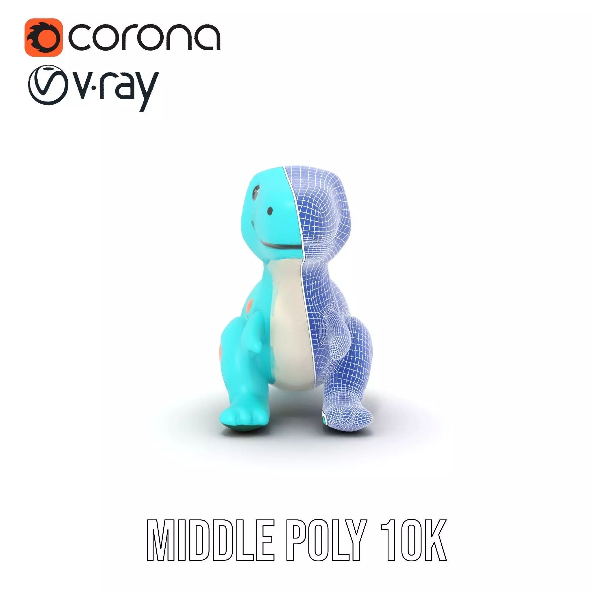 Spotted Teal Dinosaur model pack Low-poly 3D model_26