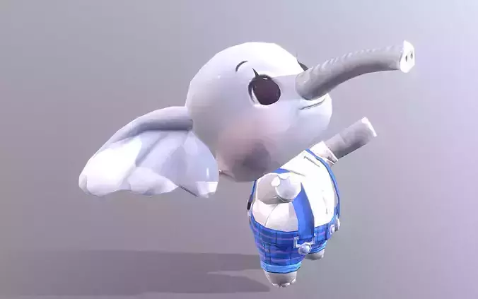 LITTLE ELEPHANT AVATAR Playing Running Fbx Pbr