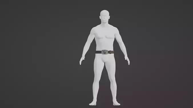 Leather Belt with Skull Buckle Game-Ready 3D Model 
