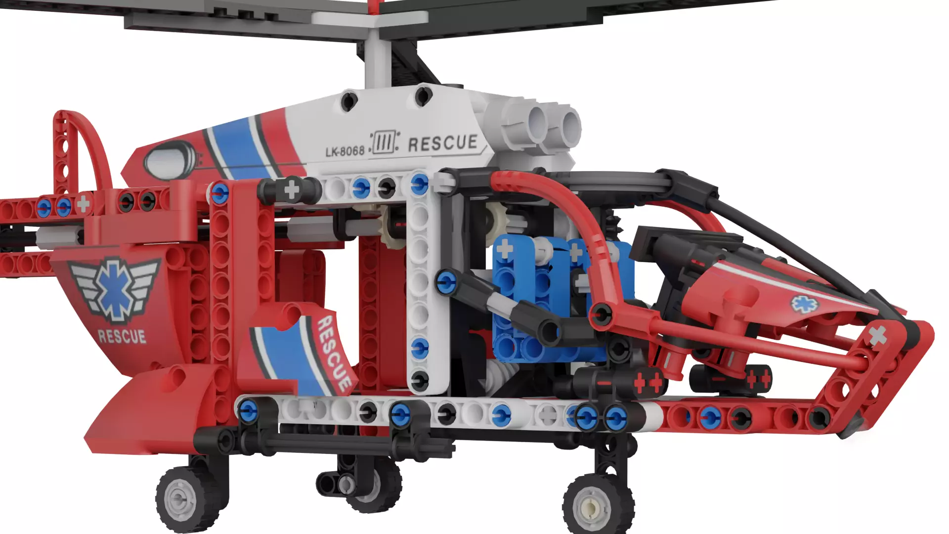 Lego Helicopter Low-poly 3D model_10