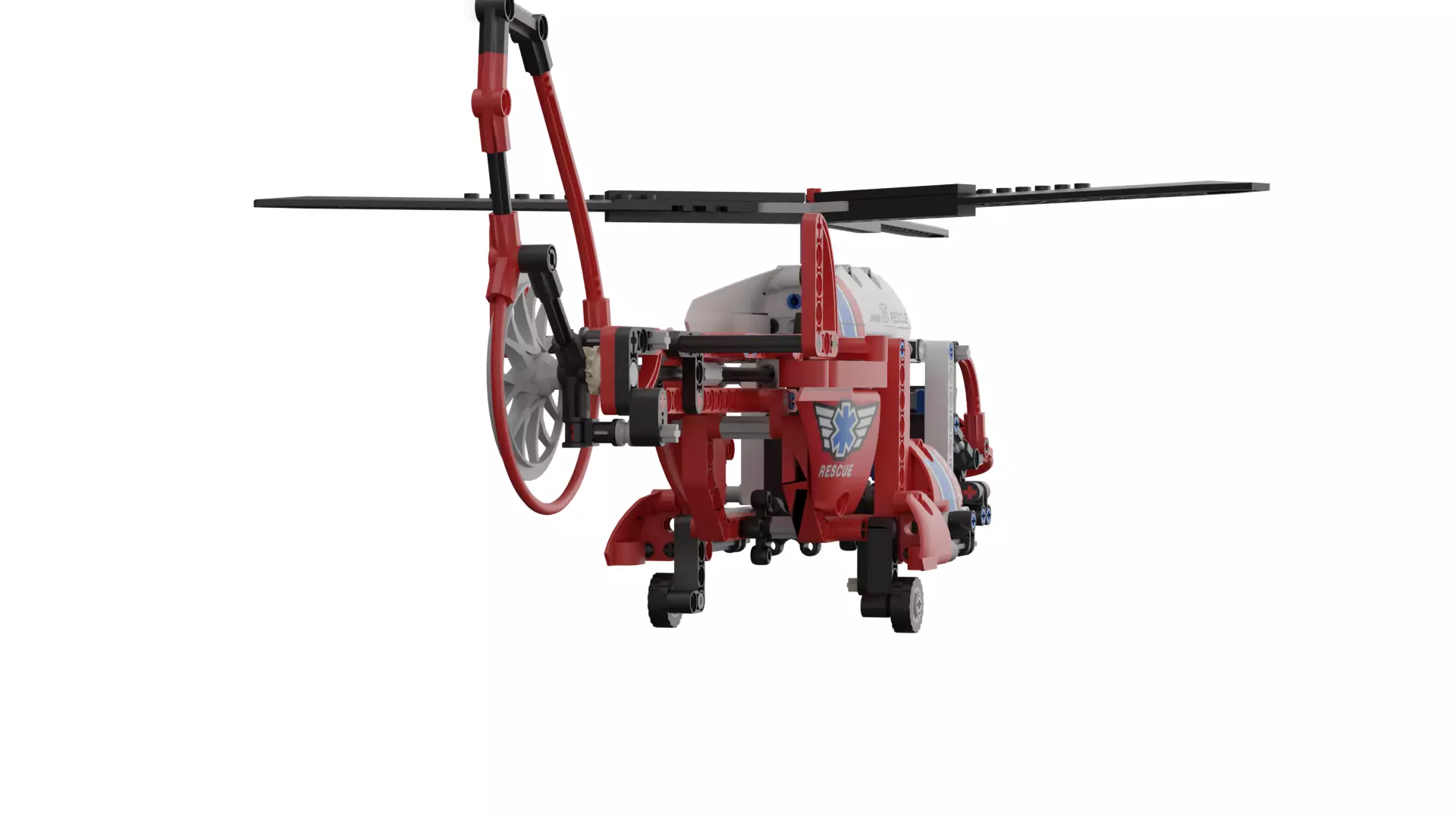 Lego Helicopter Low-poly 3D model_5