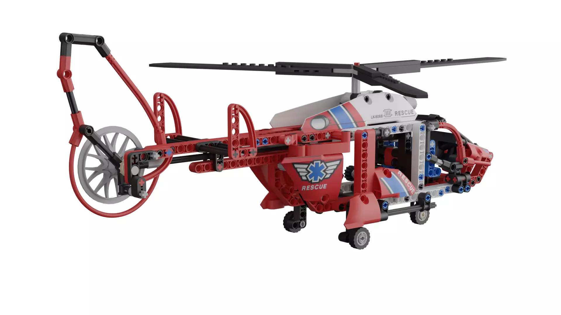 Lego Helicopter Low-poly 3D model_4