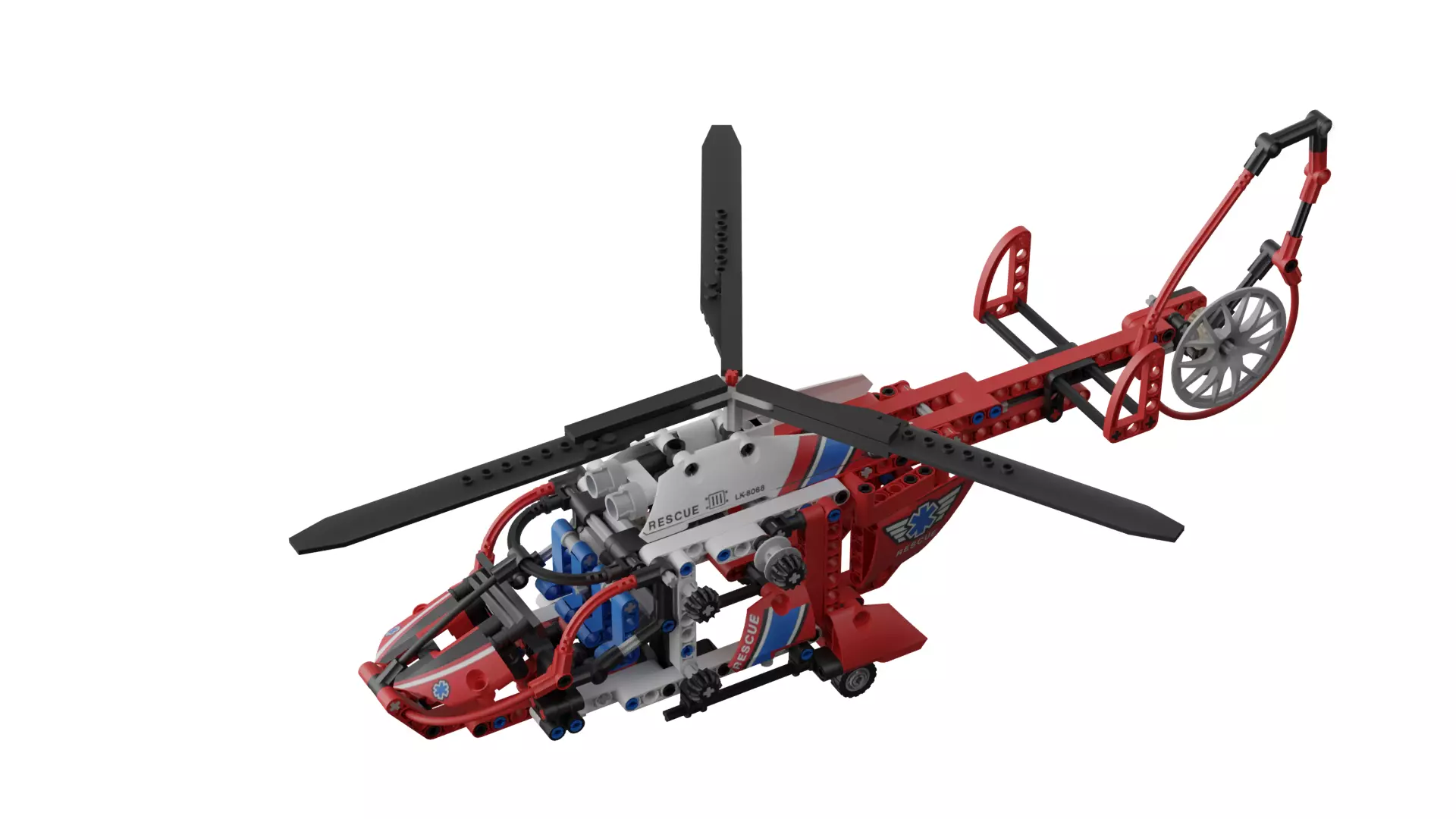 Lego Helicopter Low-poly 3D model_9