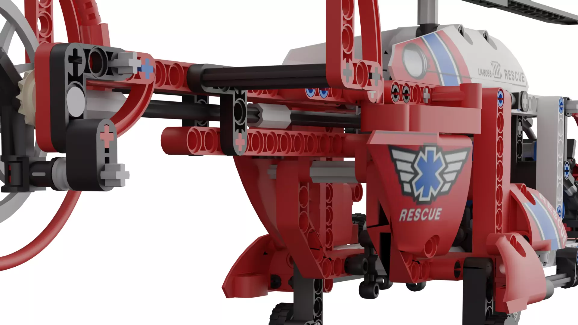 Lego Helicopter Low-poly 3D model_11