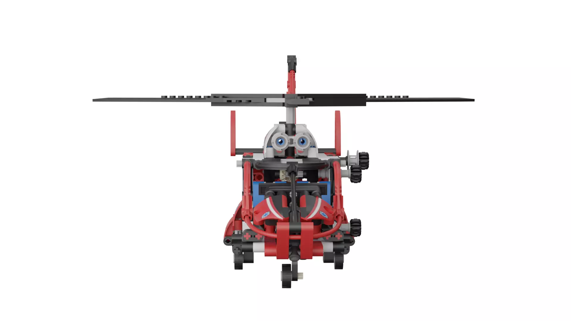 Lego Helicopter Low-poly 3D model_1