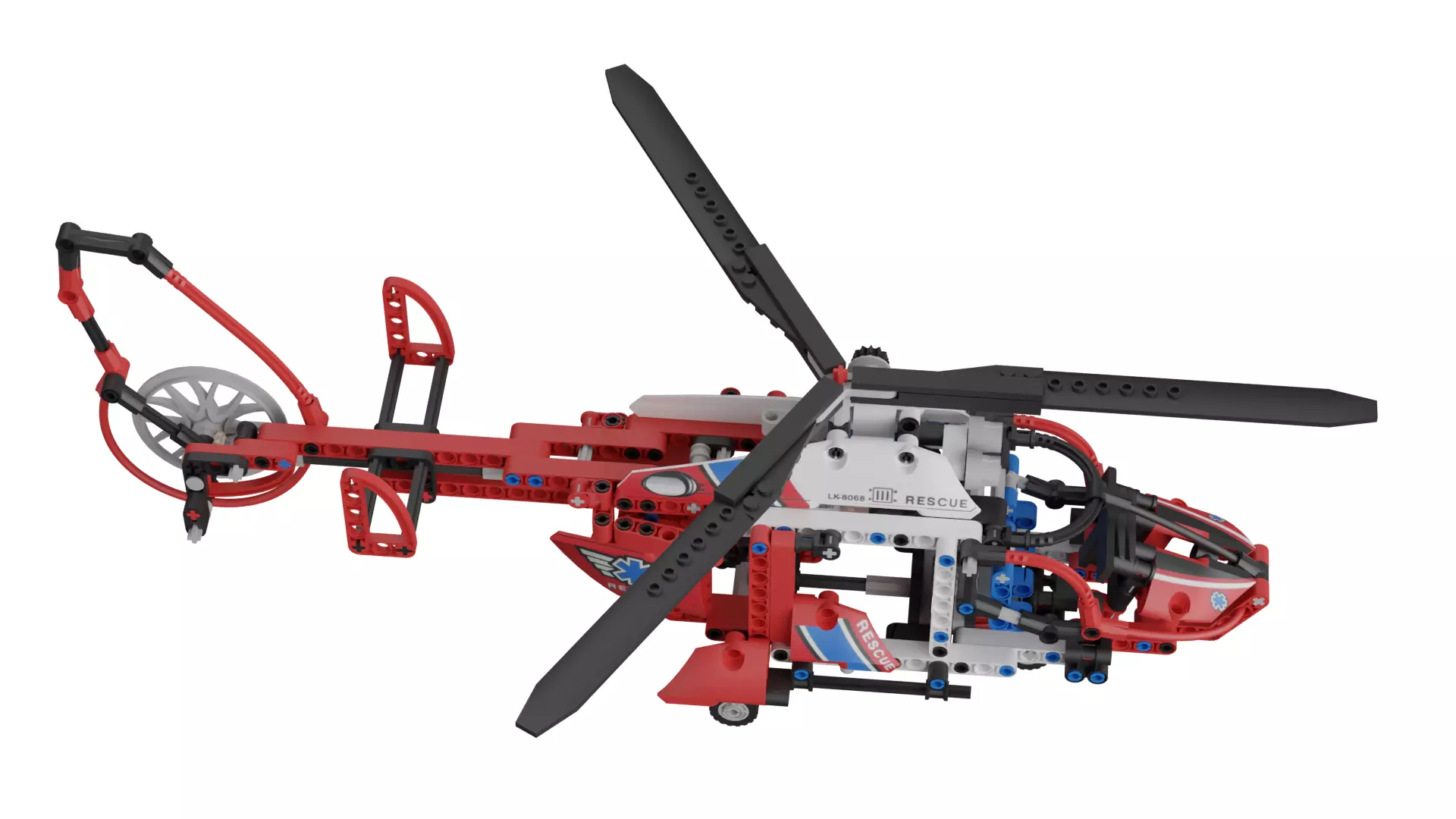 Lego Helicopter Low-poly 3D model_3