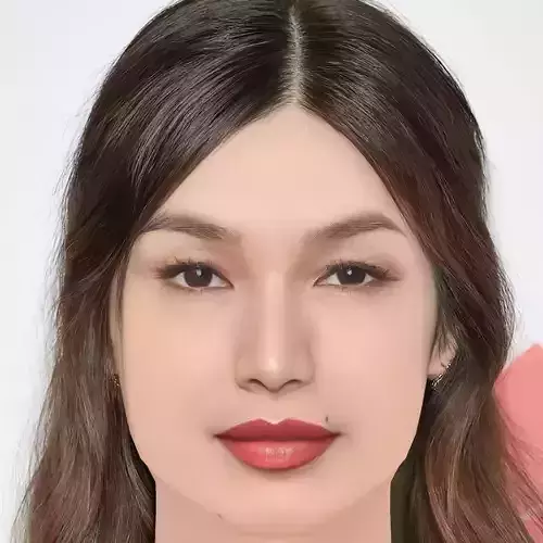 Gemma Chan Head - No Hair - Low poly head for game