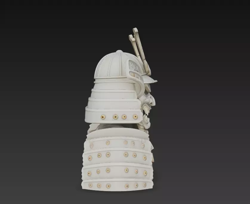 Samurai Oni Skull Helmet - Demon Warrior Bust 3D Model 3D print model_5