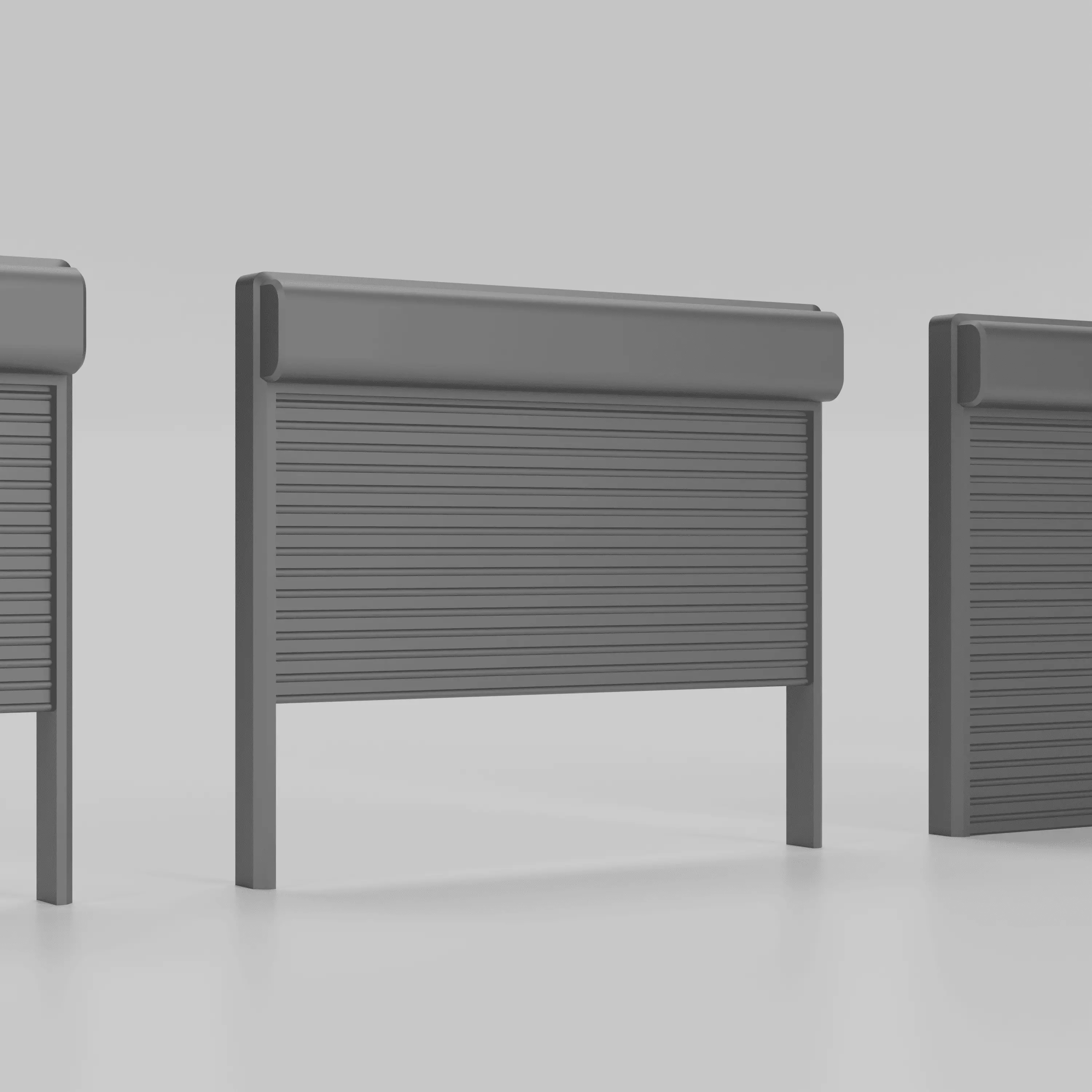 1-64 Scale Roll-Up Garage Door Set - Diorama Shutter Gate 3D print model_1
