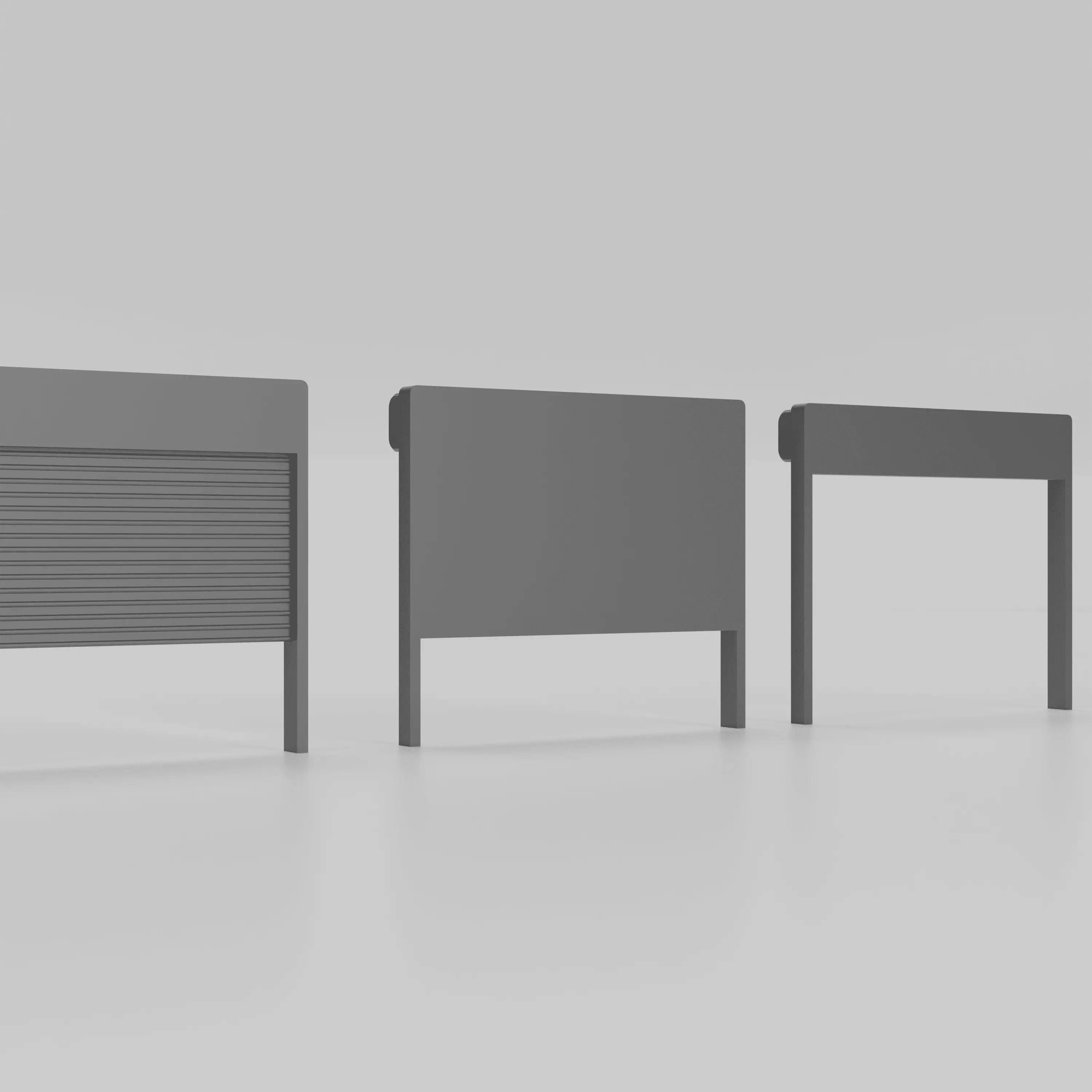 1-64 Scale Roll-Up Garage Door Set - Diorama Shutter Gate 3D print model_5