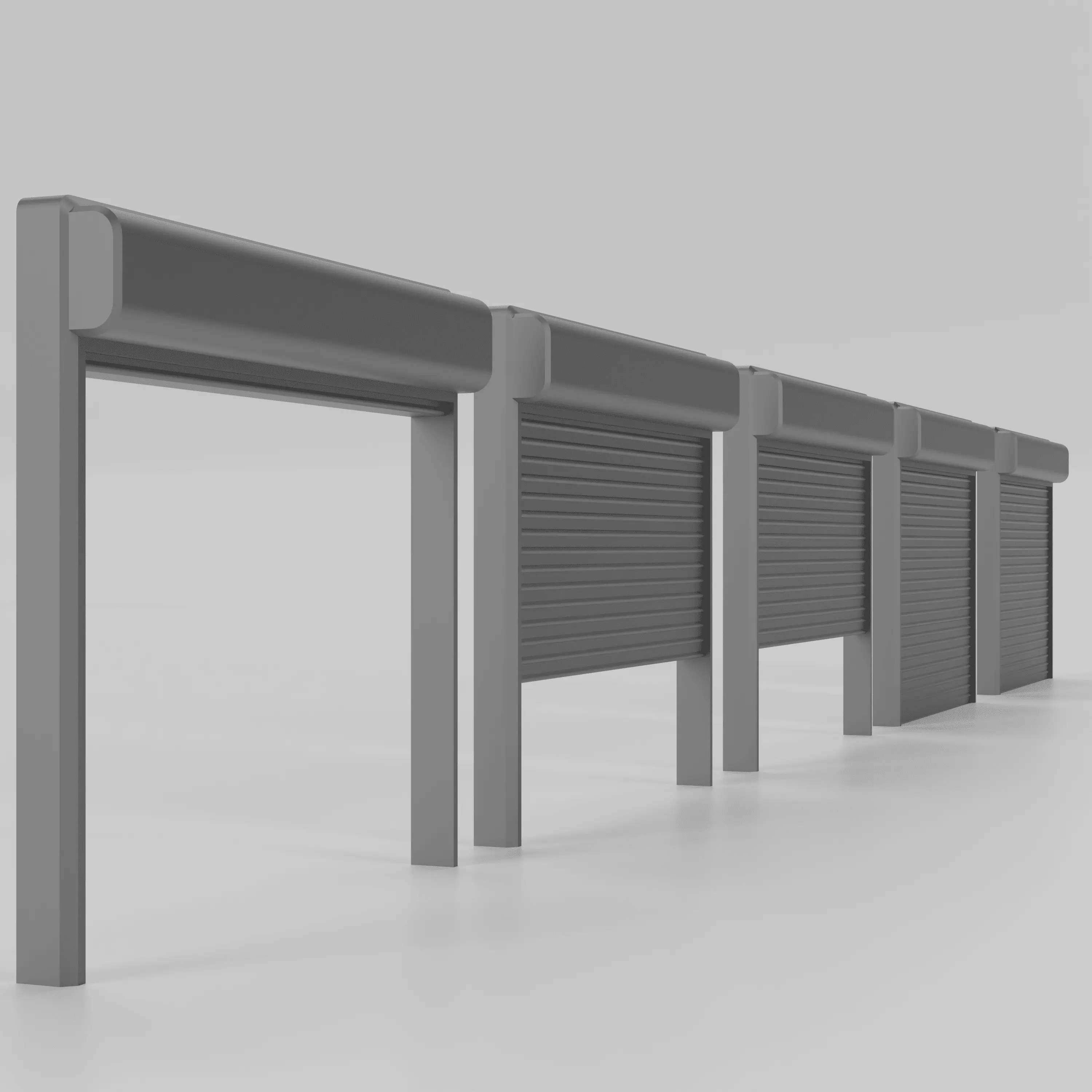 1-64 Scale Roll-Up Garage Door Set - Diorama Shutter Gate 3D print model_7